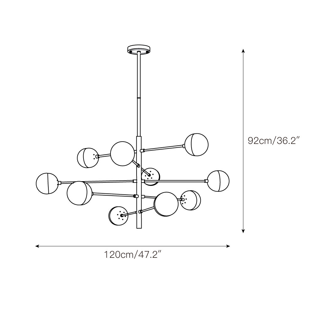 Ultra Chandelier Métal Laiton Verre Minimaliste Moderne - Neutralighting