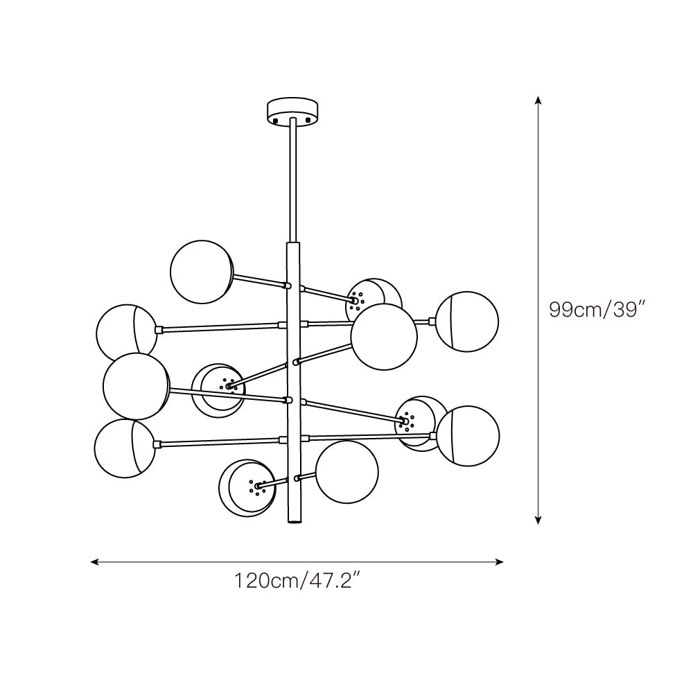 Ultra Chandelier Métal Laiton Verre Minimaliste Moderne - Neutralighting
