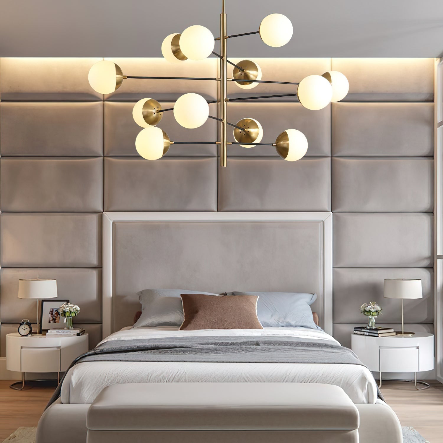 Ultra Chandelier Métal Laiton Verre Minimaliste Moderne - Neutralighting