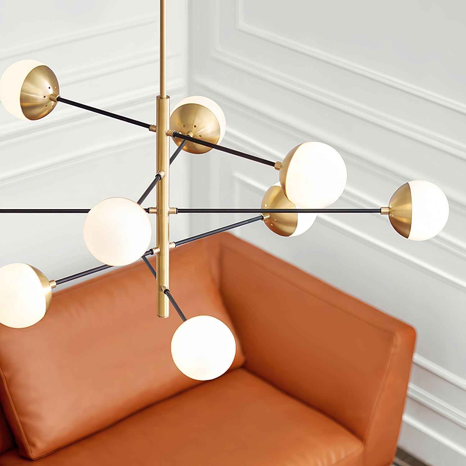 Ultra Chandelier Métal Laiton Verre Minimaliste Moderne - Neutralighting
