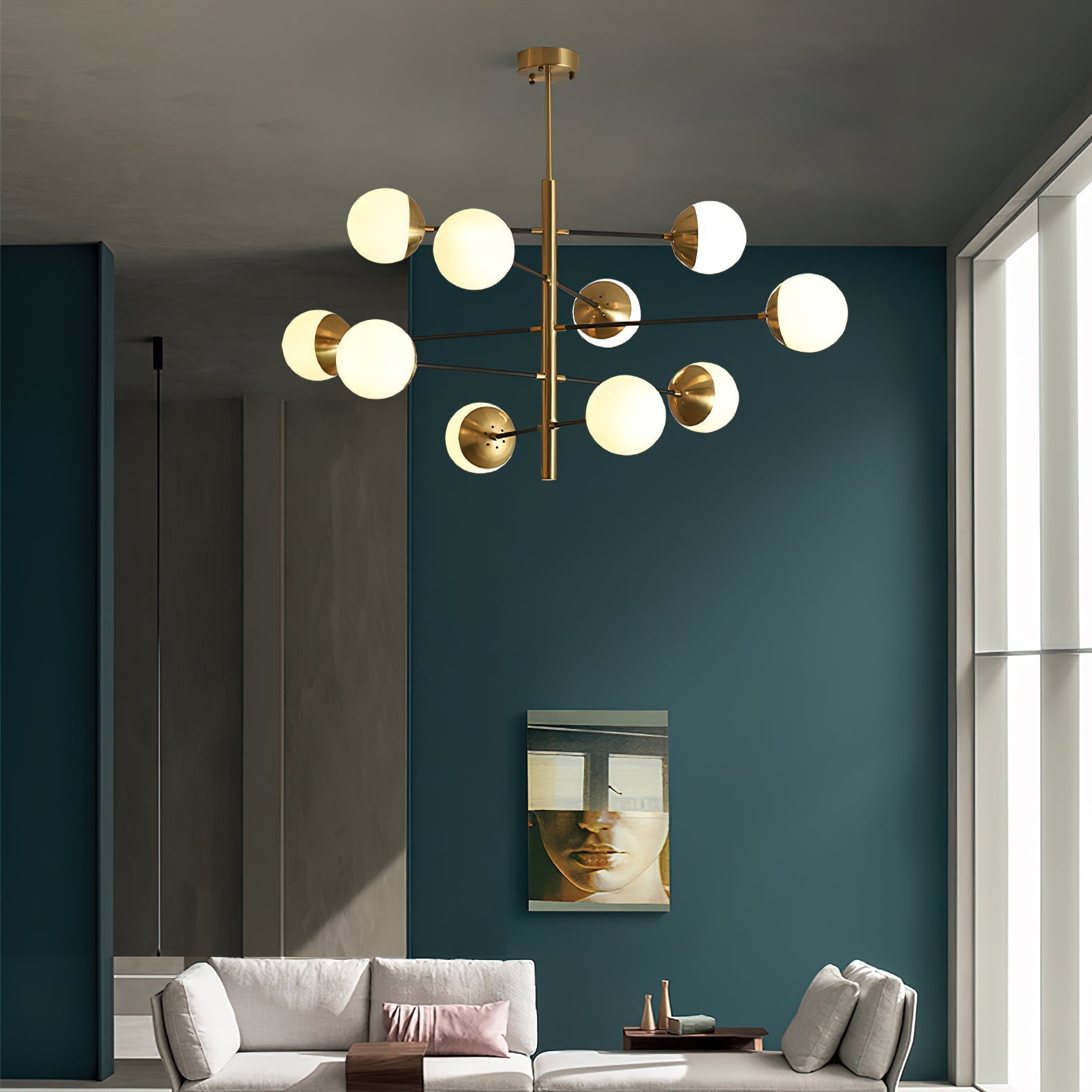 Ultra Chandelier Métal Laiton Verre Minimaliste Moderne - Neutralighting