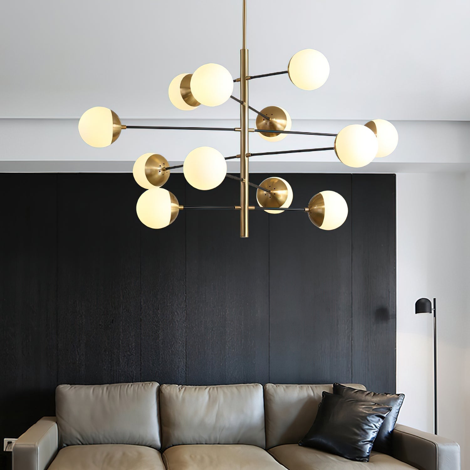 Ultra Chandelier Métal Laiton Verre Minimaliste Moderne - Neutralighting