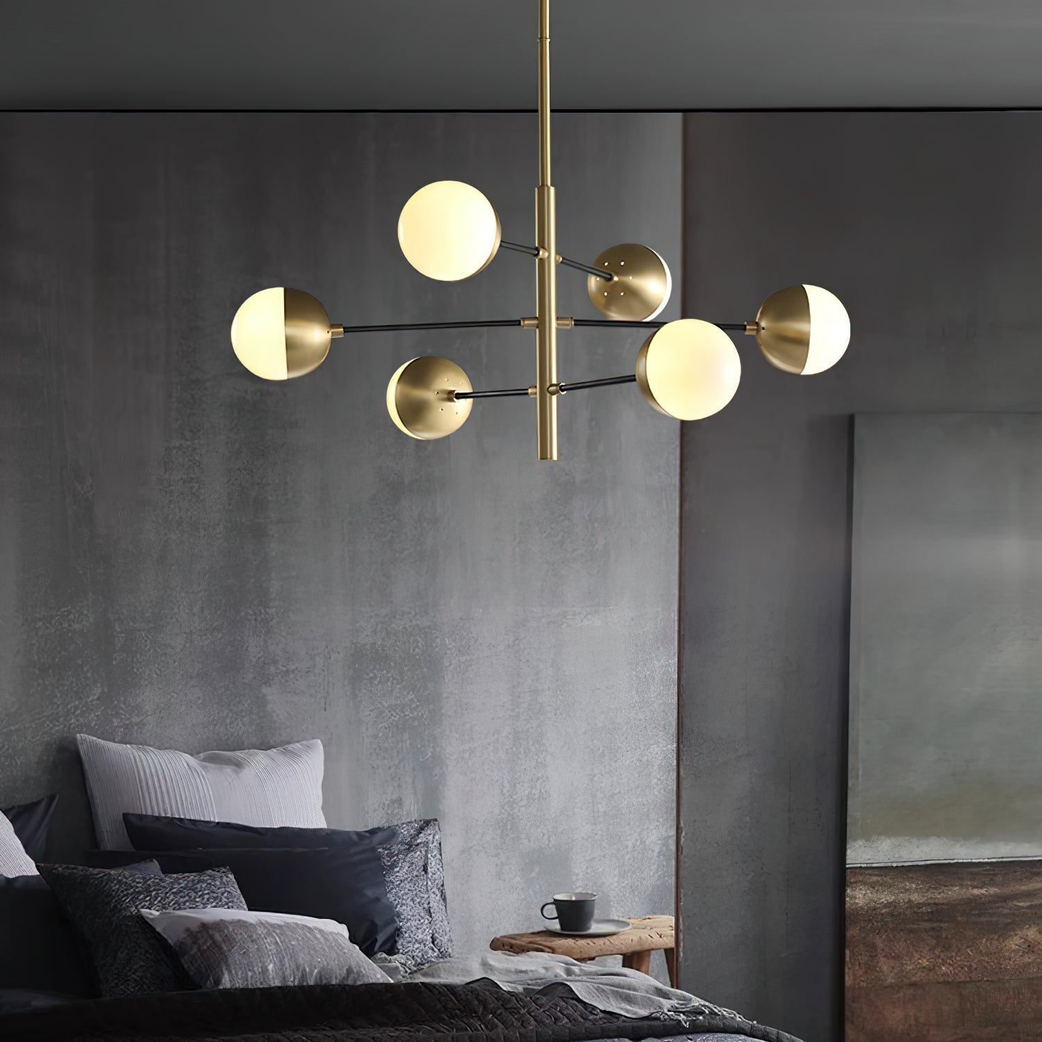 Ultra Chandelier Métal Laiton Verre Minimaliste Moderne - Neutralighting