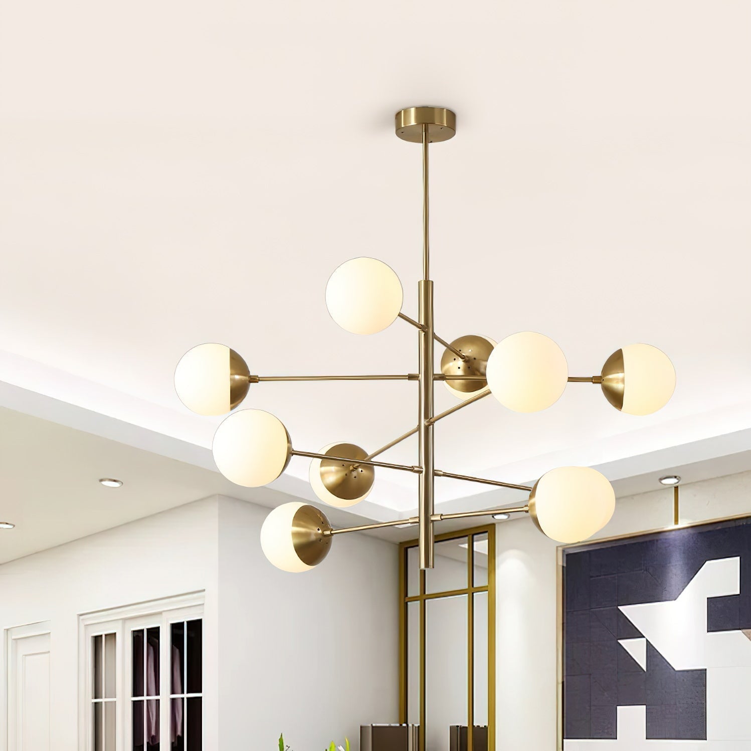 Ultra Chandelier Métal Laiton Verre Minimaliste Moderne - Neutralighting