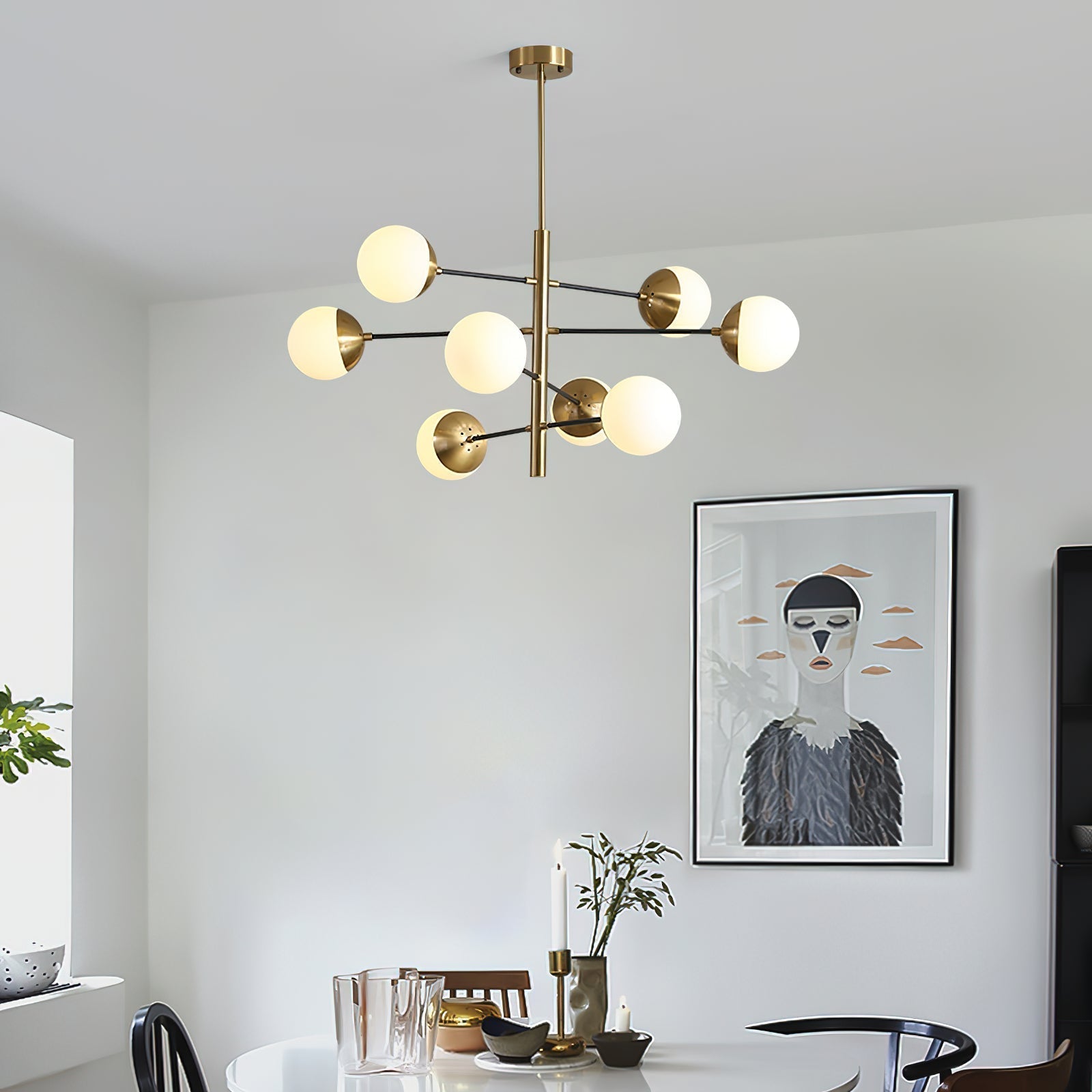 Ultra Chandelier Métal Laiton Verre Minimaliste Moderne - Neutralighting