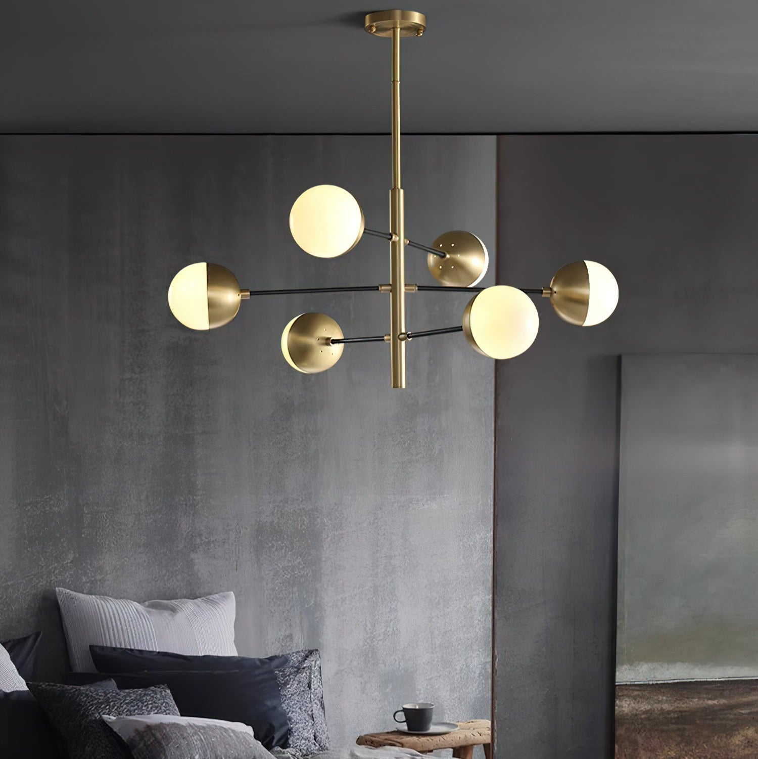 Ultra Chandelier Métal Laiton Verre Minimaliste Moderne - Neutralighting