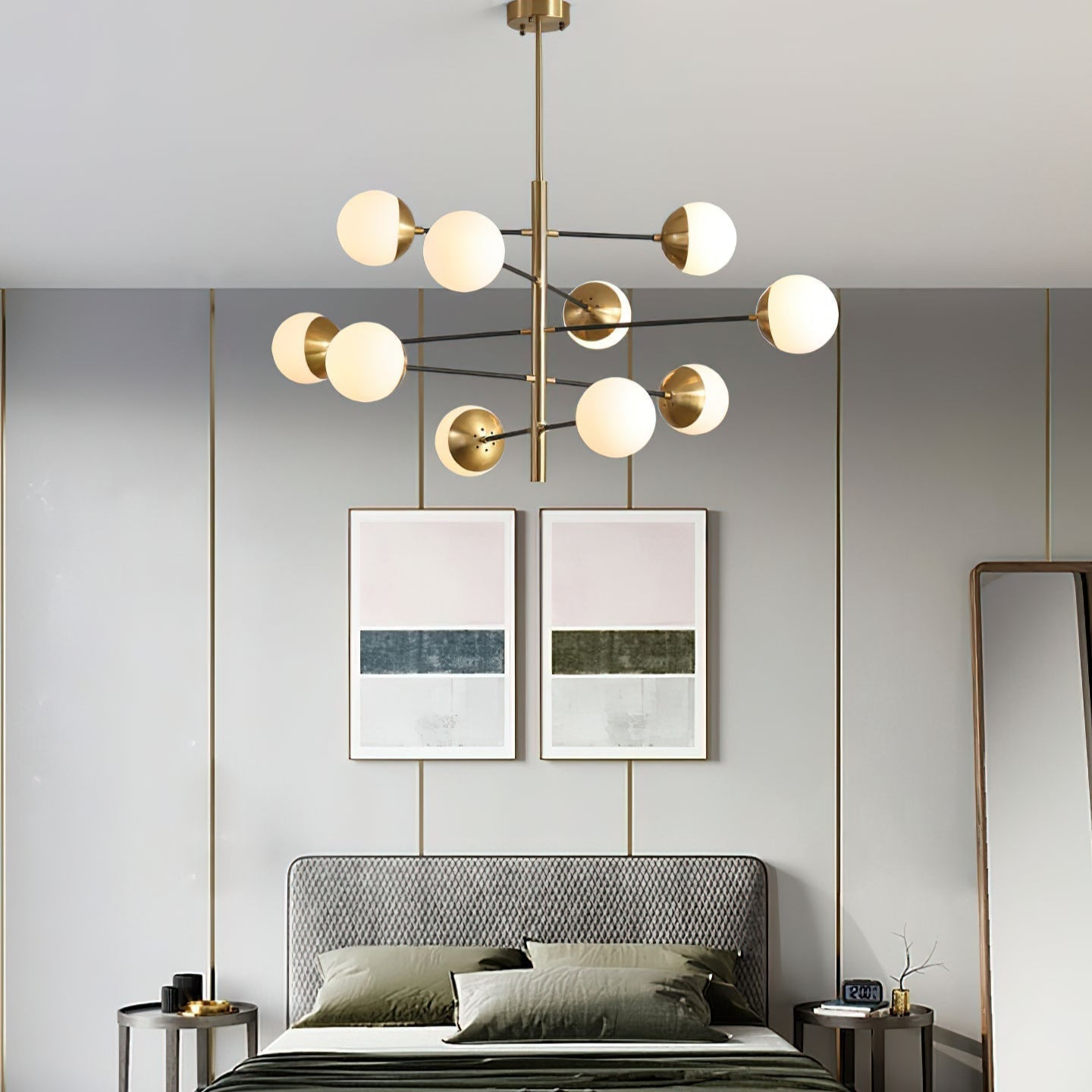 Ultra Chandelier Métal Laiton Verre Minimaliste Moderne - Neutralighting