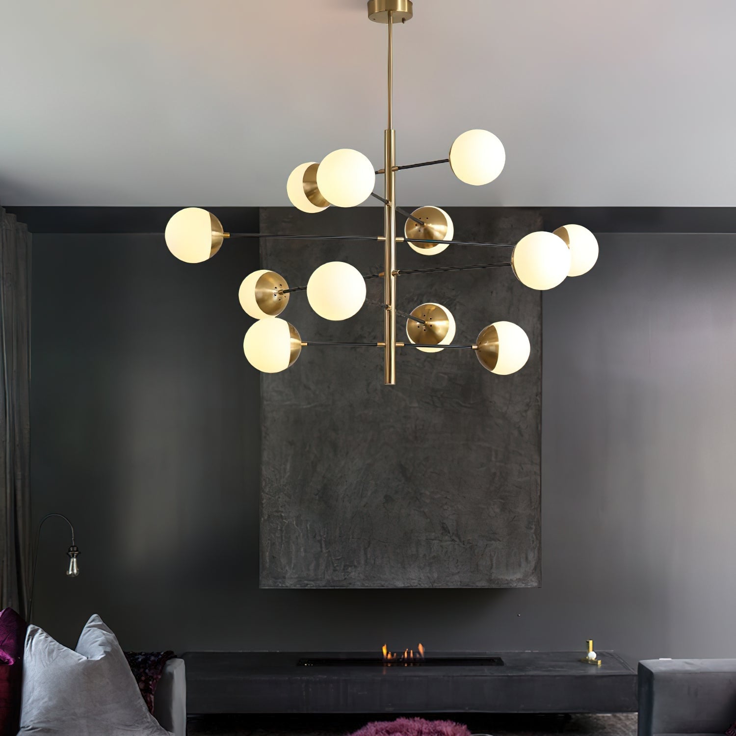 Ultra Chandelier Métal Laiton Verre Minimaliste Moderne - Neutralighting
