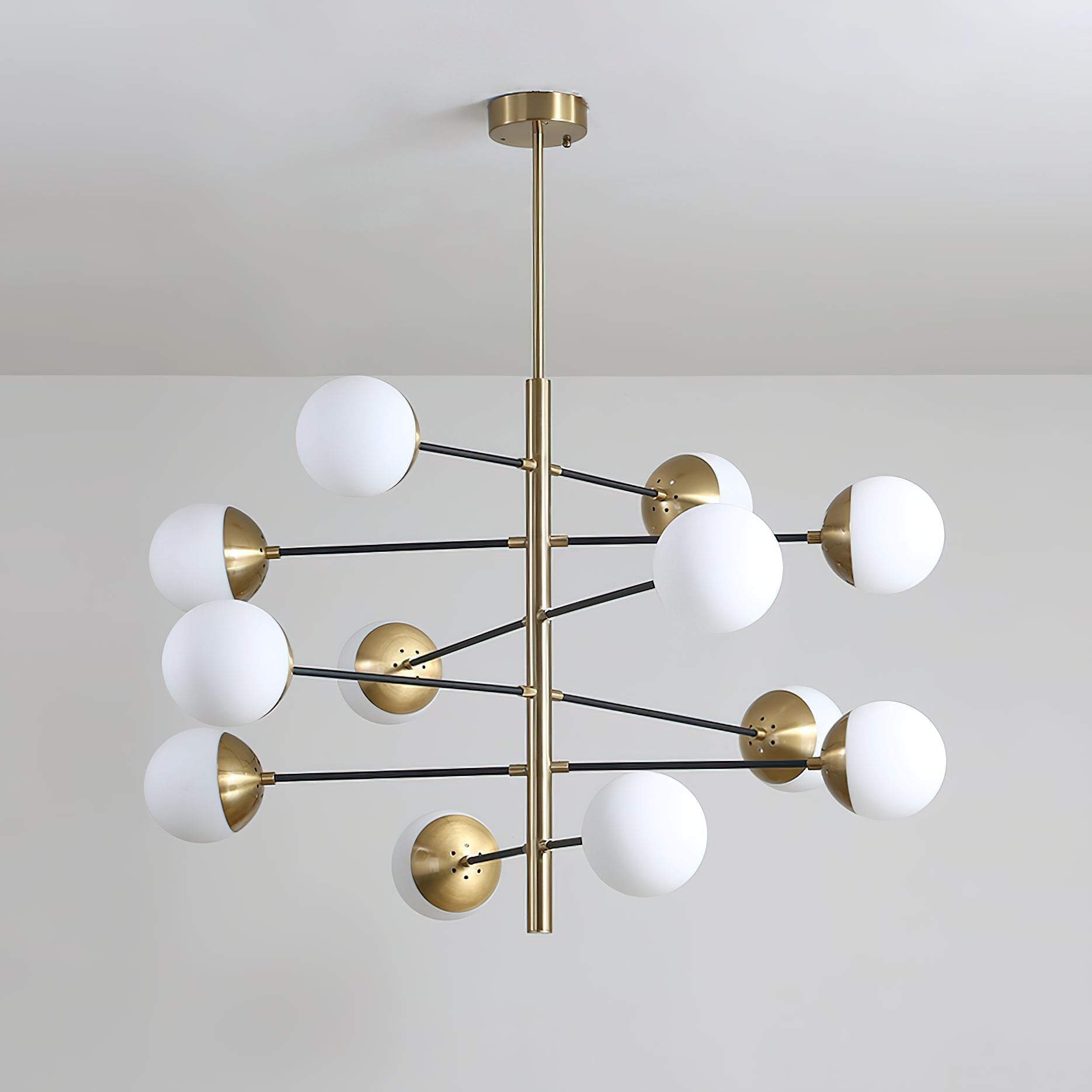 Ultra Chandelier Métal Laiton Verre Minimaliste Moderne - Neutralighting