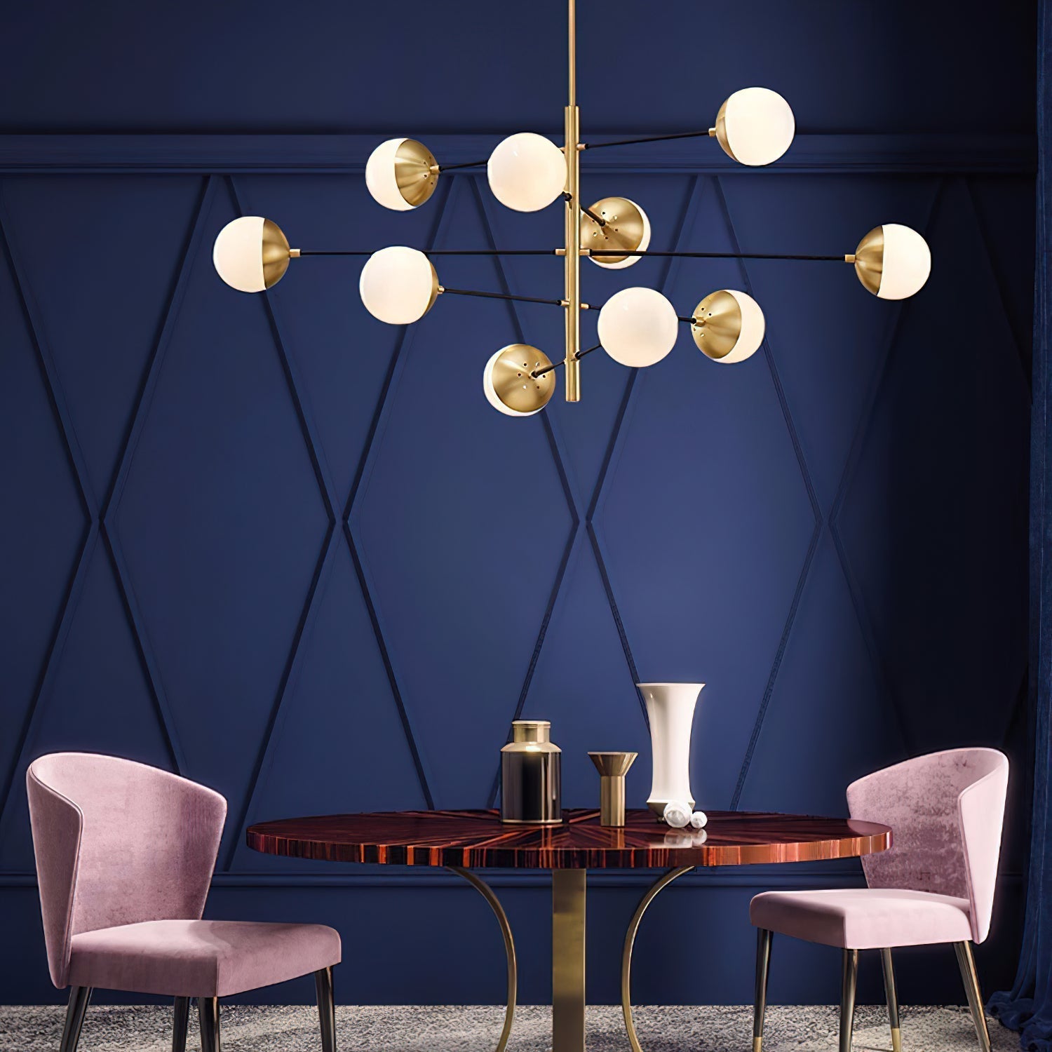 Ultra Chandelier Métal Laiton Verre Minimaliste Moderne - Neutralighting