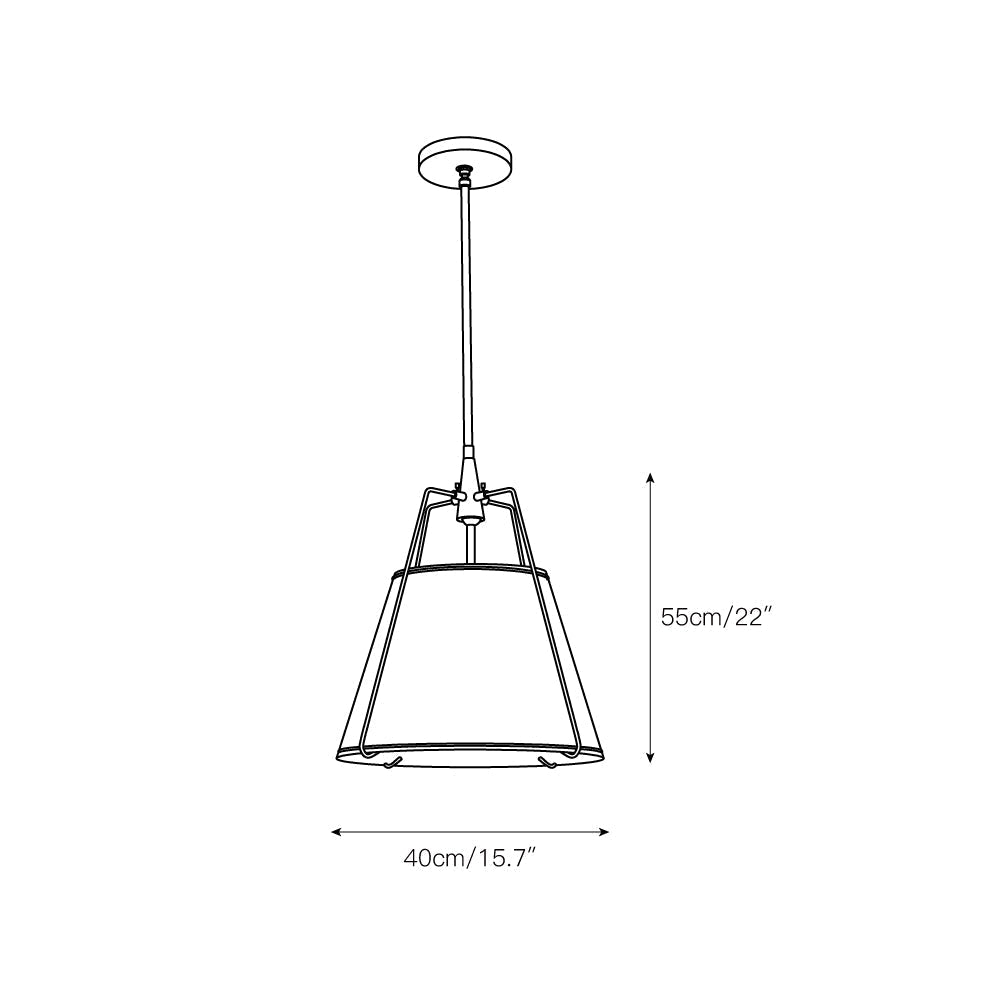 Veshaa Vintage Industrial Drum Fabric Pendant Lamp - Lamp Copper