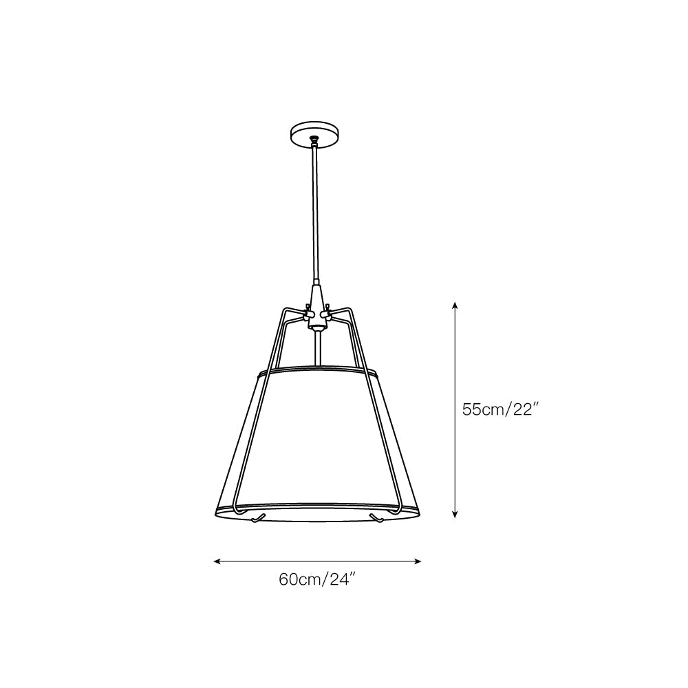 Veshaa Vintage Industrial Drum Fabric Pendant Lamp - Lamp Copper