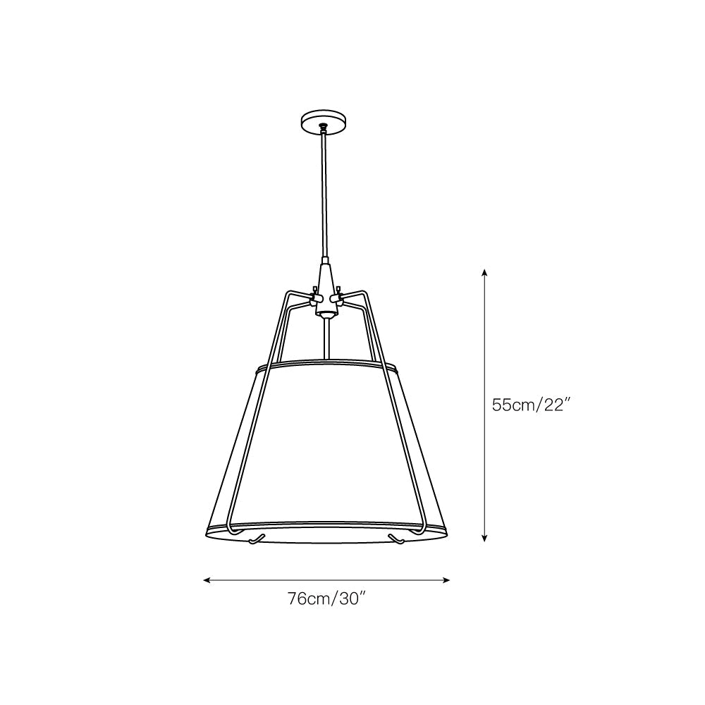Veshaa Vintage Industrial Drum Fabric Pendant Lamp - Lamp Copper