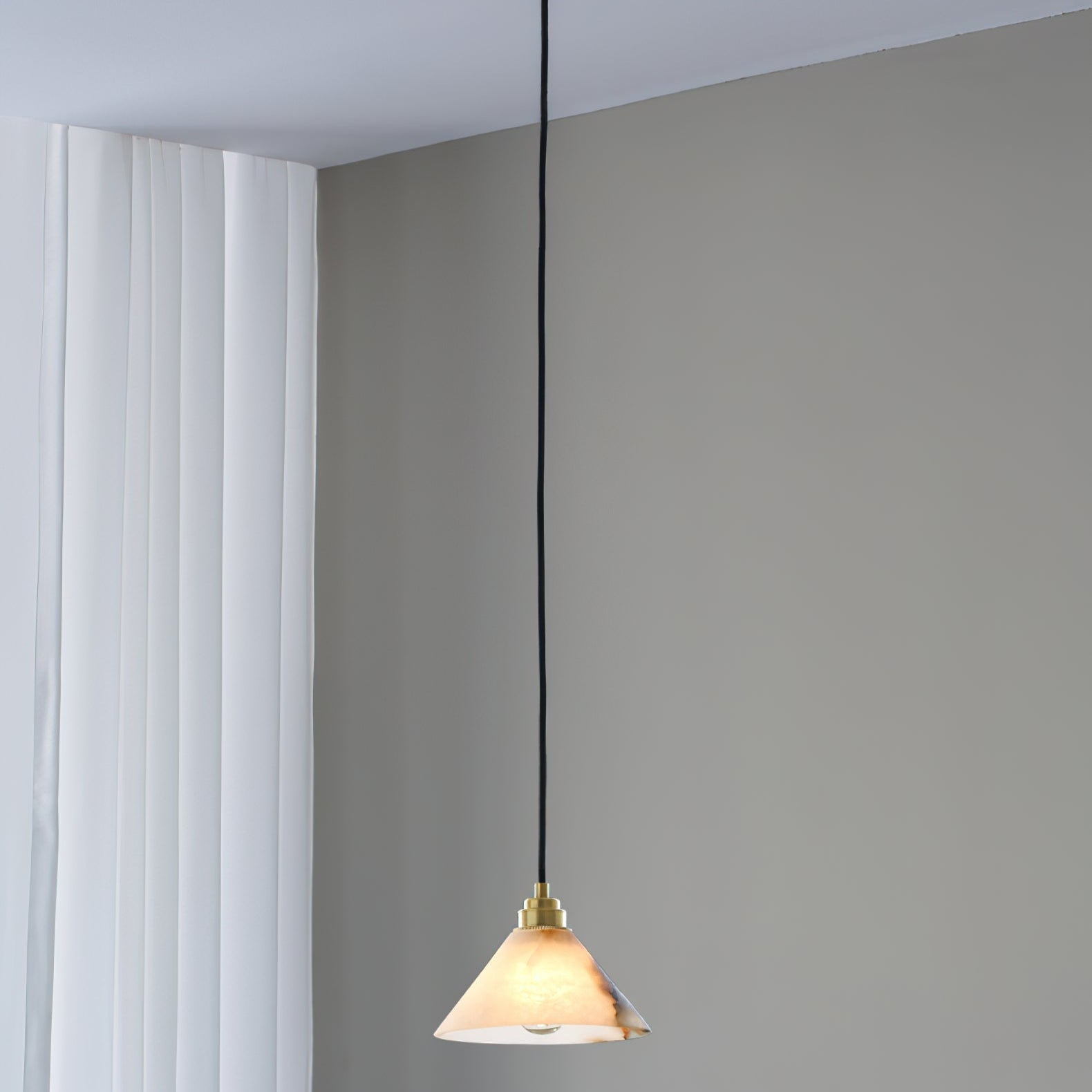Xen Lampe Pendante En Laiton Et Albâtre Minimaliste Moderne - Neutralighting
