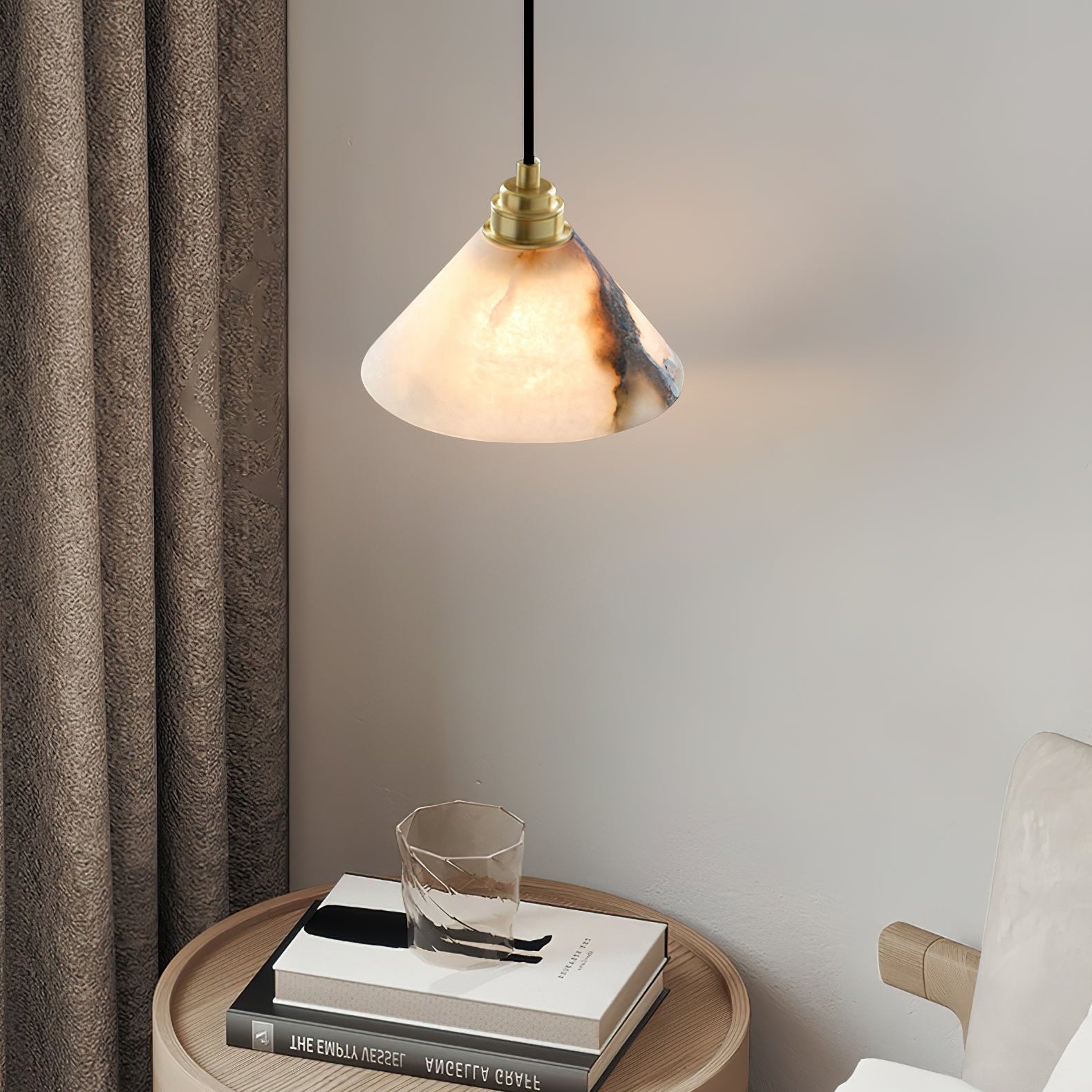 Xen Lampe Pendante En Laiton Et Albâtre Minimaliste Moderne - Neutralighting