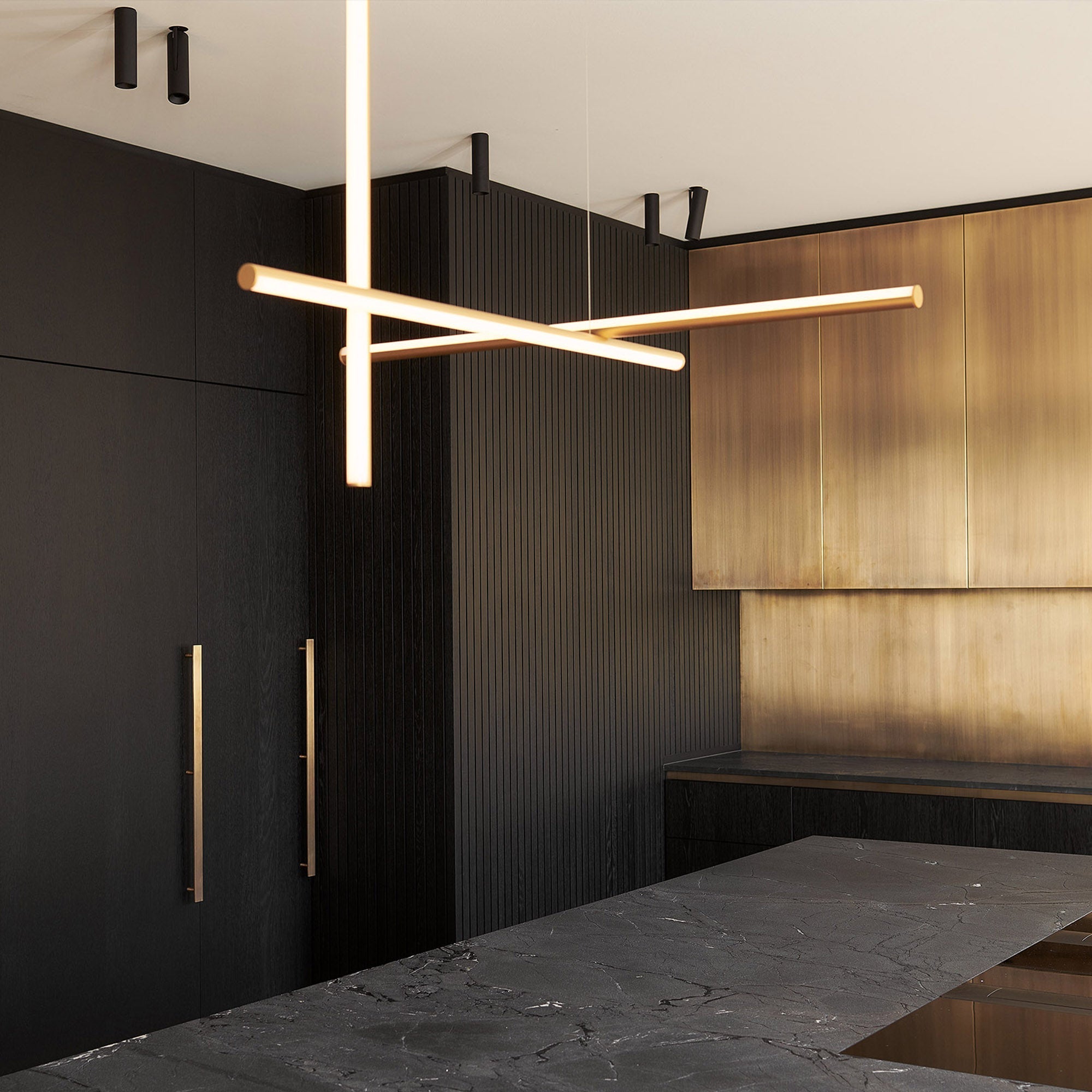 Breeze Chandelier Métal Cuivre Classique Minimaliste Moderne - Neutralighting