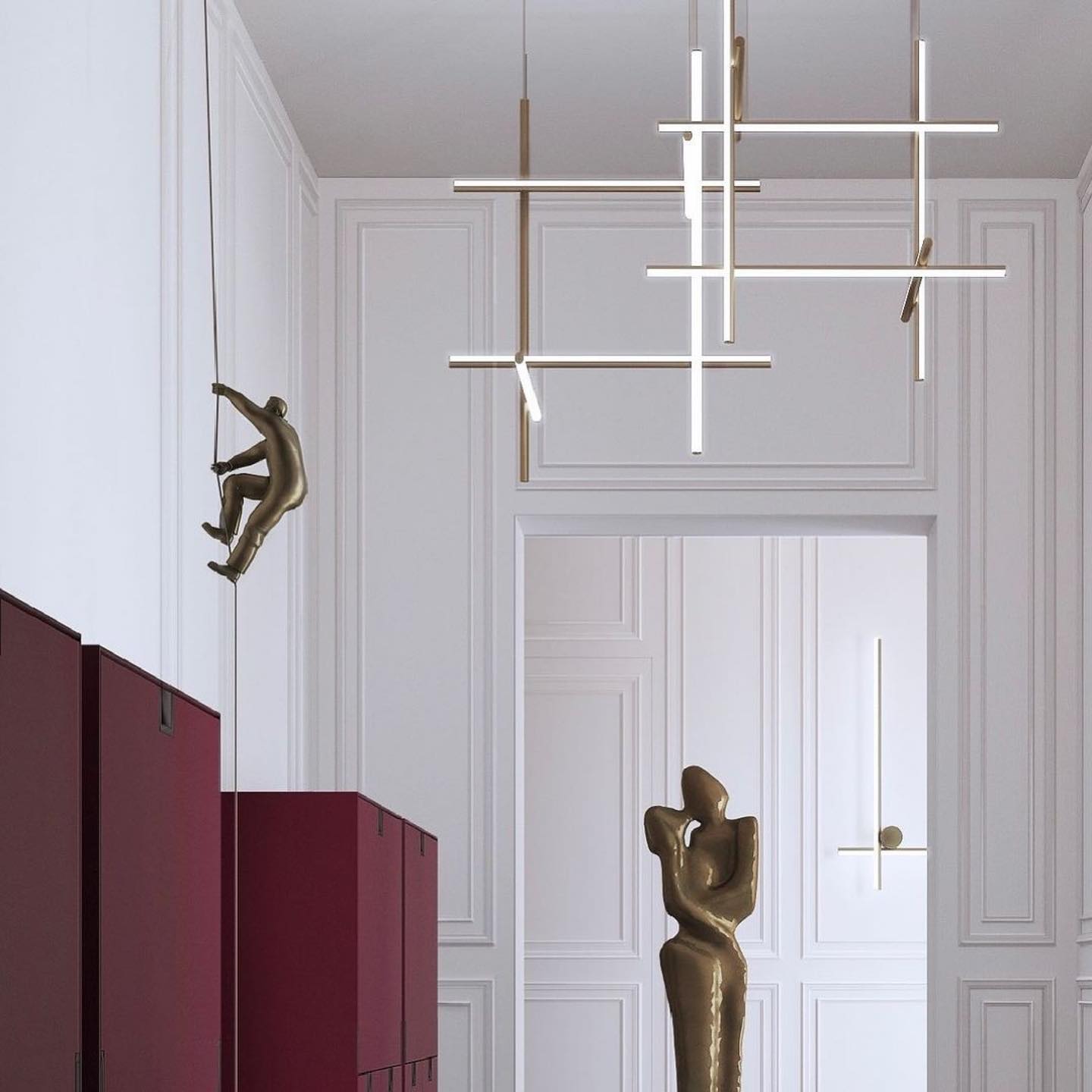 Breeze Chandelier Métal Cuivre Classique Minimaliste Moderne - Neutralighting