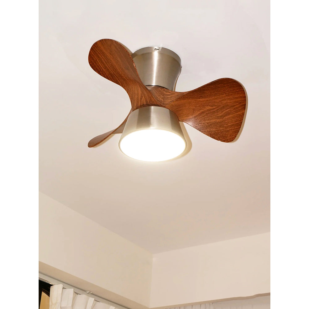 Zanorir Ventilateur De Plafond En Bois Naturel Et Acrylique Minimaliste Moderne Avec Lumière - Neutralighting