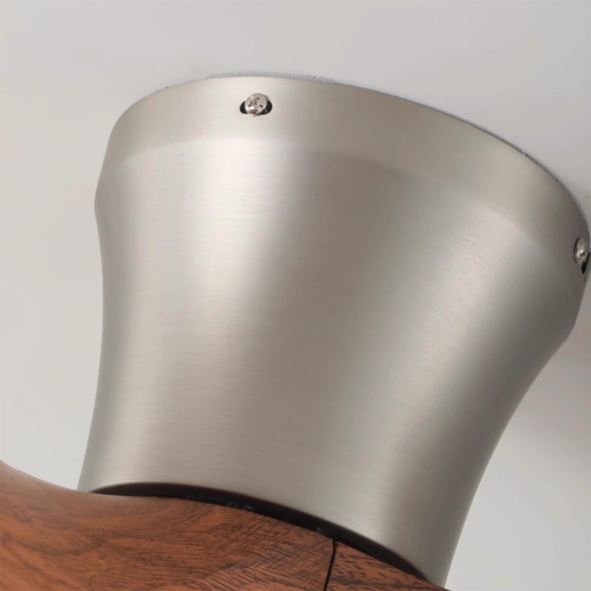 Zanorir Ventilateur De Plafond En Bois Naturel Et Acrylique Minimaliste Moderne Avec Lumière - Neutralighting