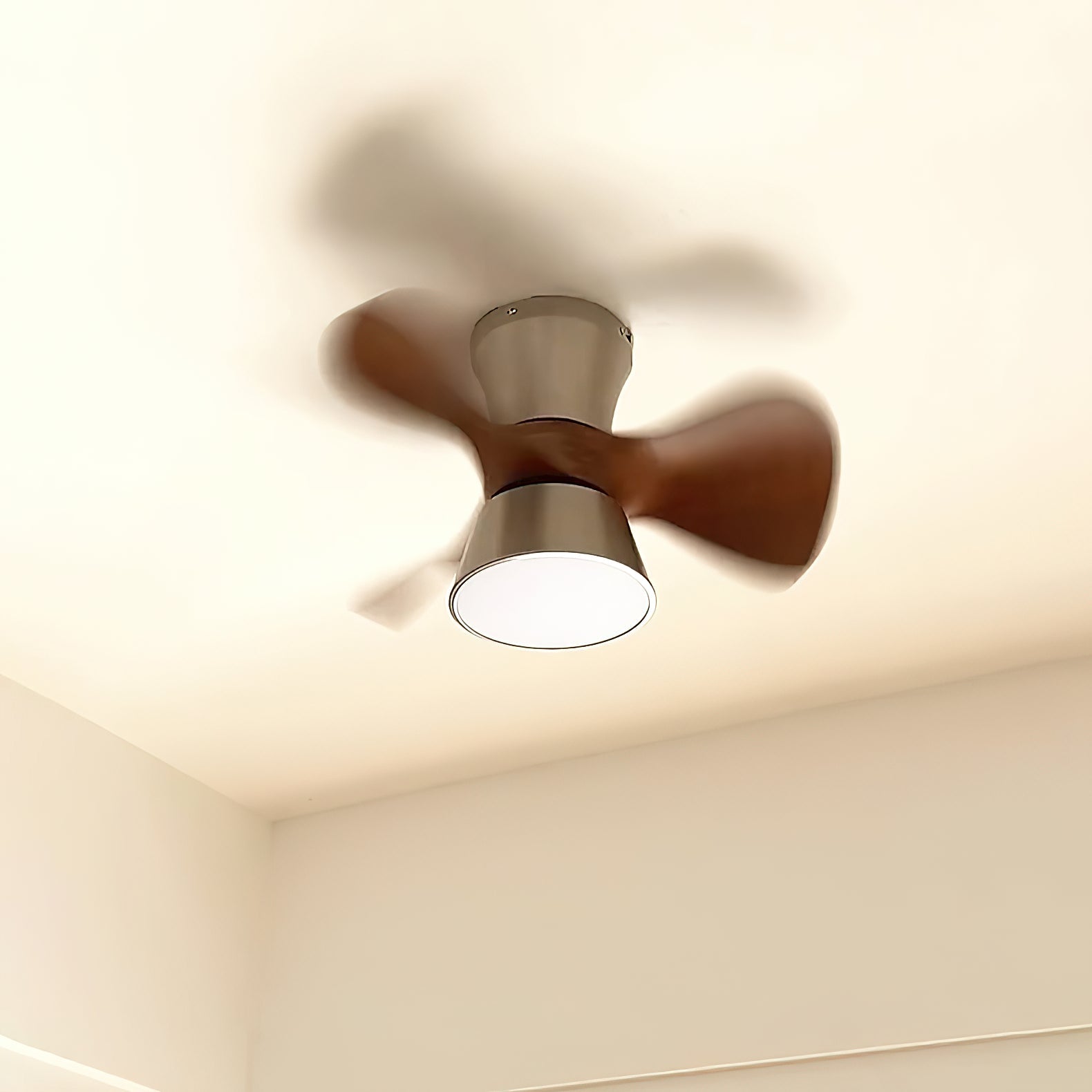 Zanorir Ventilateur De Plafond En Bois Naturel Et Acrylique Minimaliste Moderne Avec Lumière - Neutralighting