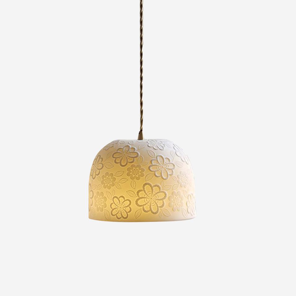 Corals Suspension en Céramique Embossée Florale - Neutralighting