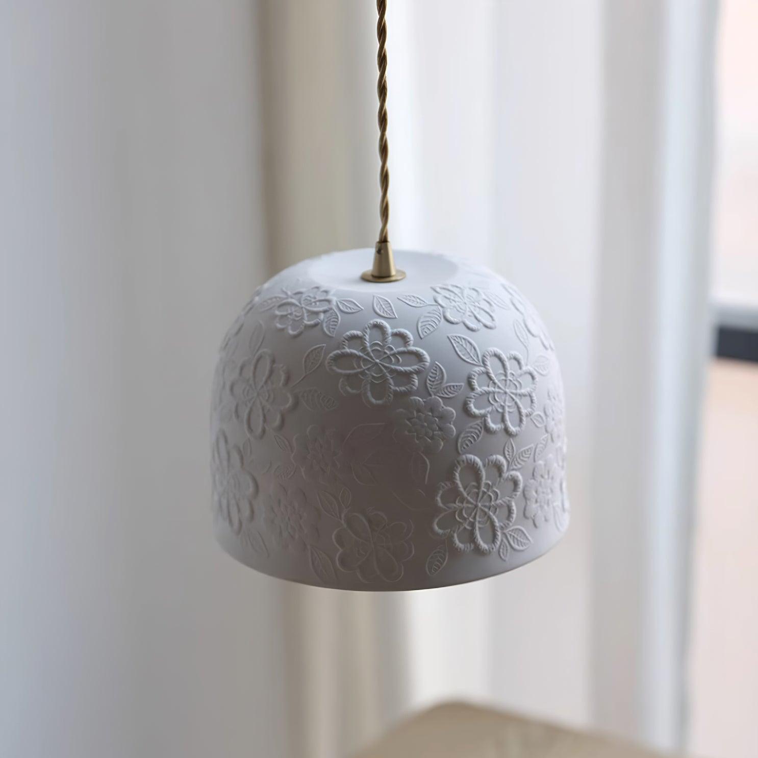 Corals Suspension en Céramique Embossée Florale - Neutralighting
