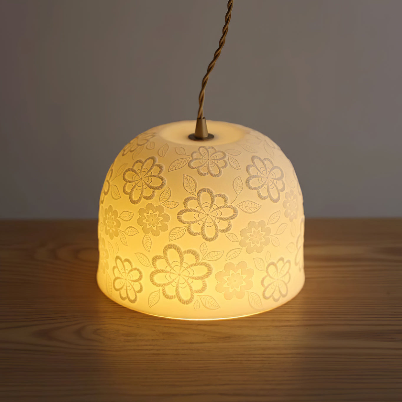 Corals Suspension en Céramique Embossée Florale - Neutralighting