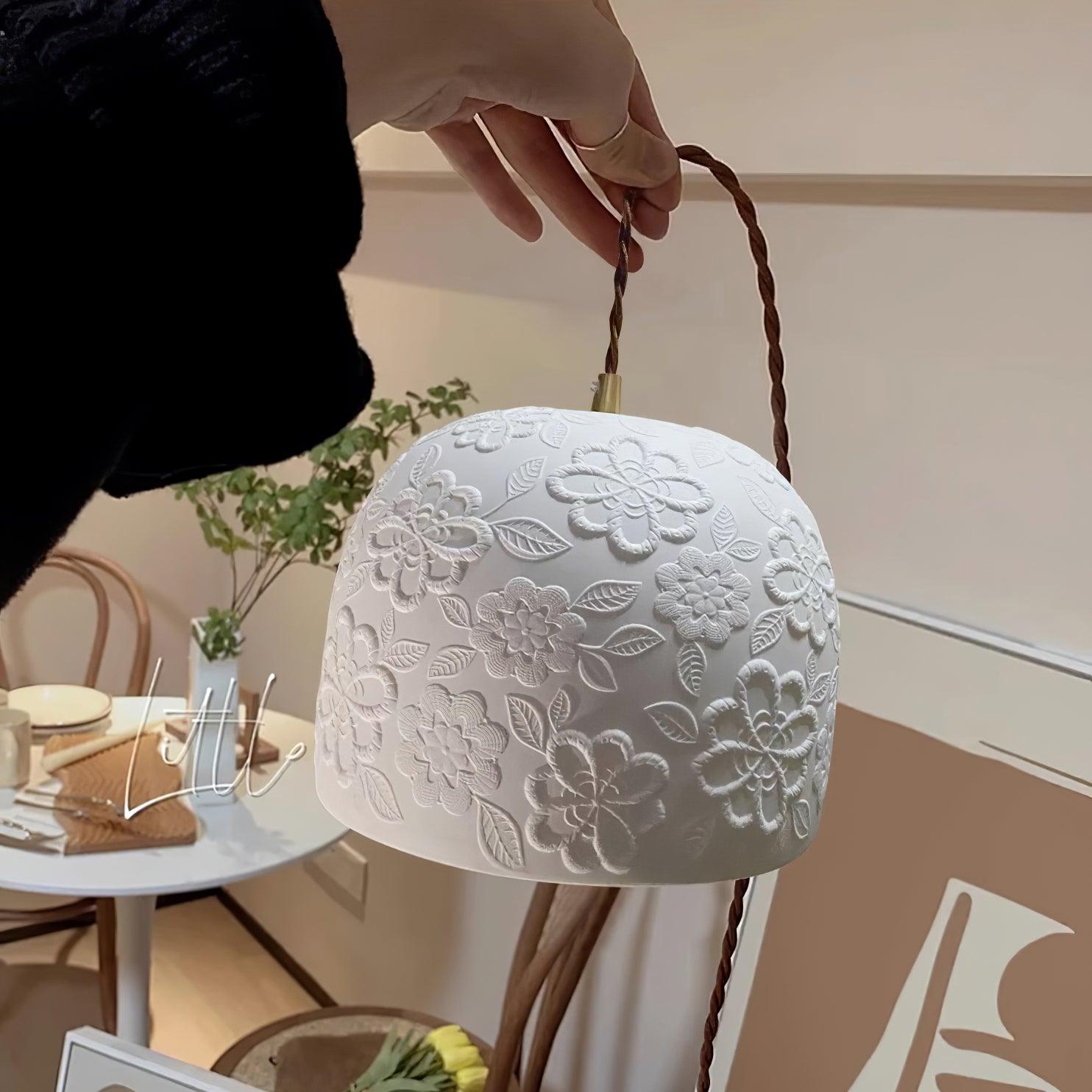 Corals Suspension en Céramique Embossée Florale - Neutralighting
