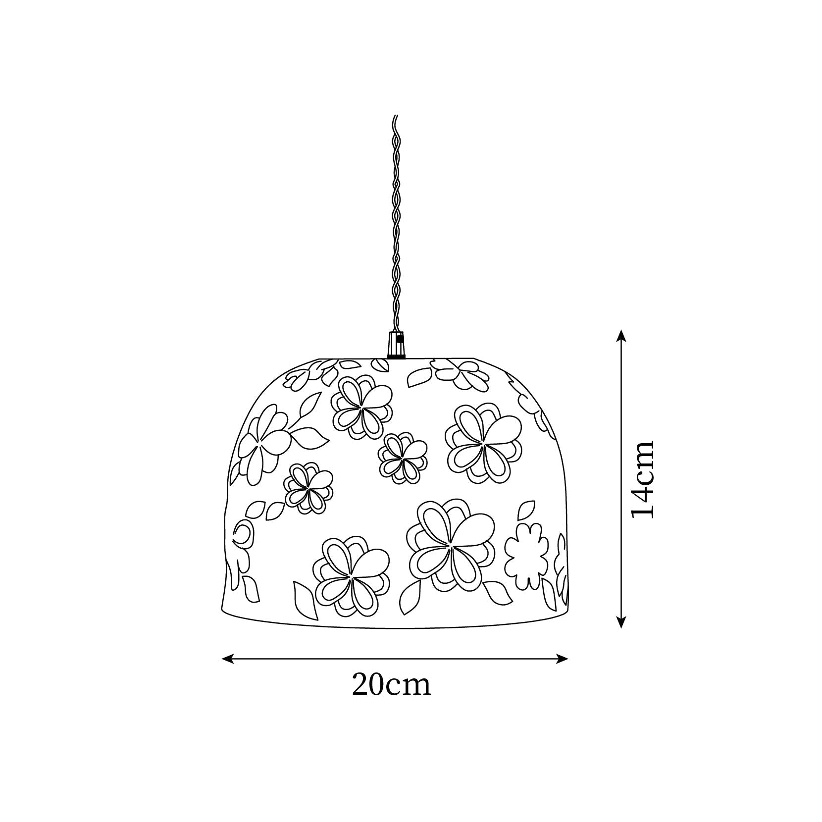 Corals Suspension en Céramique Embossée Florale - Neutralighting