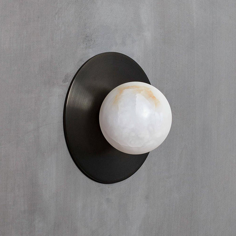 Glow Applique Murale Ronde En Métal Et Albâtre Minimaliste Moderne - Neutralighting