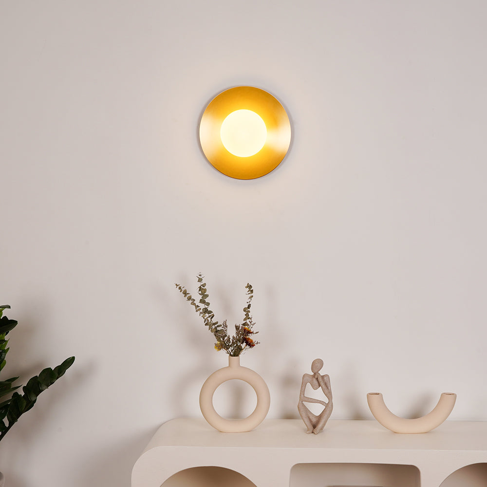 Haze Lampe Murale Ronde En Métal Et Verre Minimaliste Moderne - Neutralighting