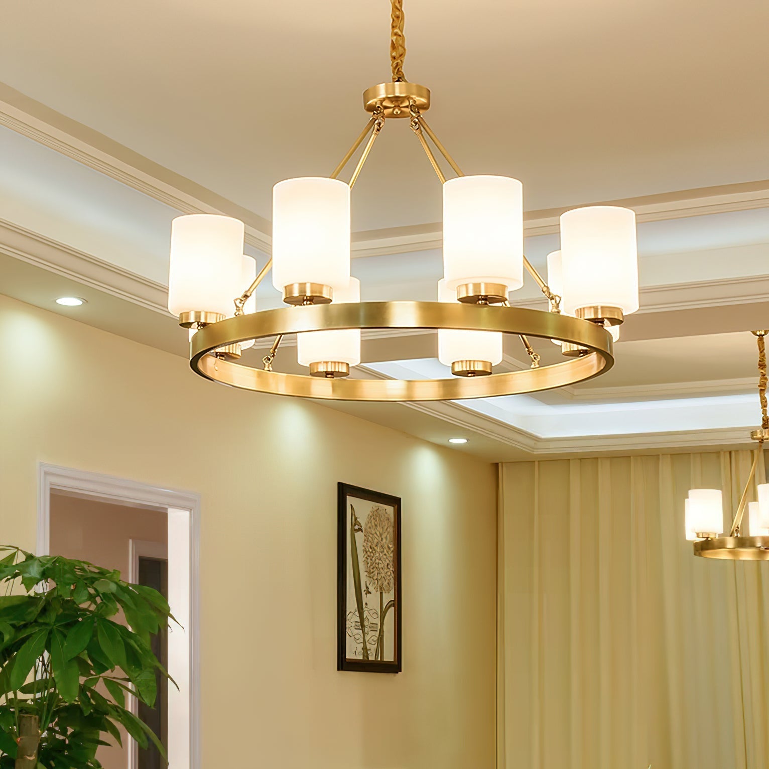 Illume Lustre Métal Laiton Verre Luxe Postmoderne - Neutralighting