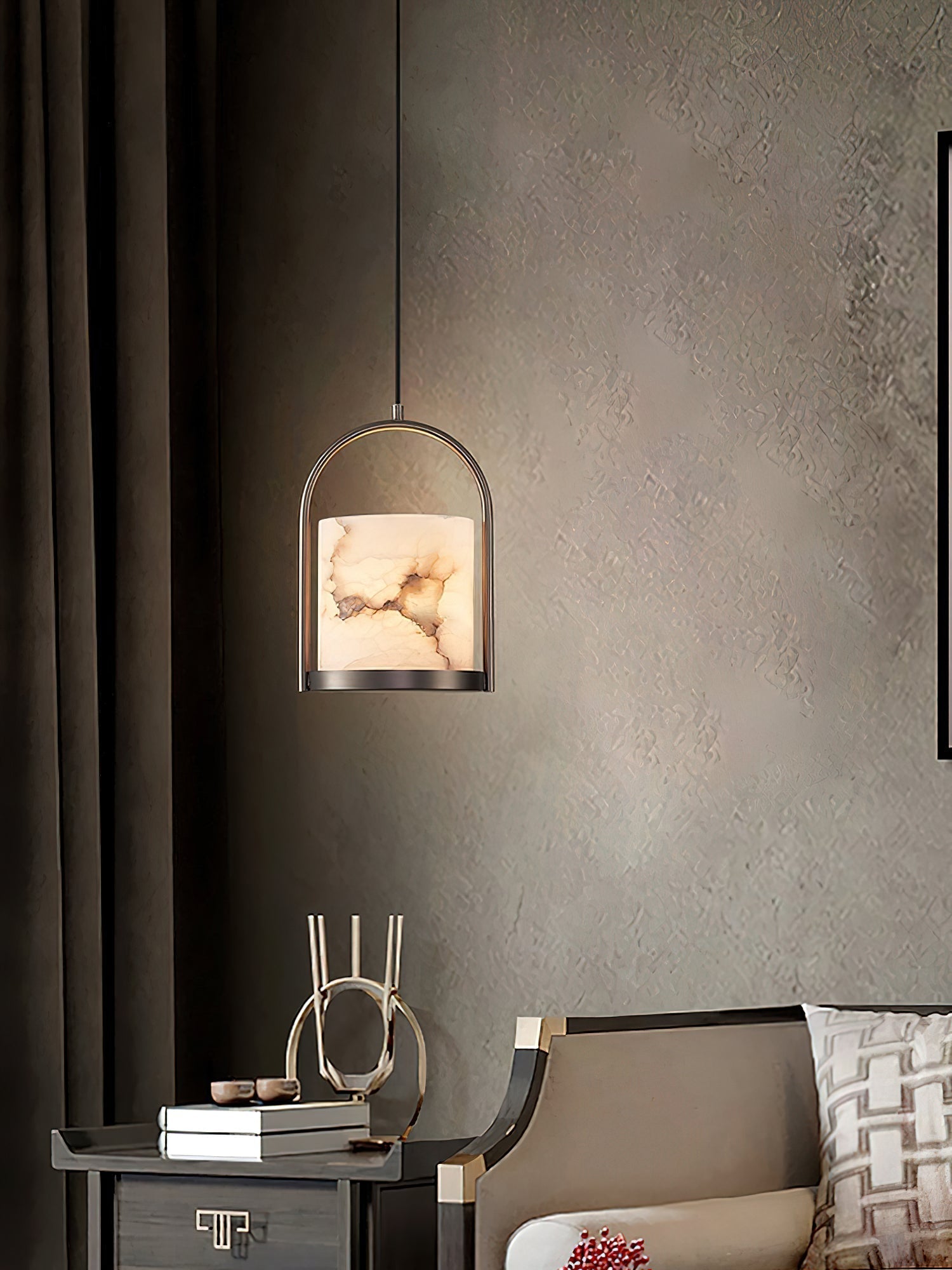 Jewel Lampe Pendante En Métal Laiton Et Albâtre Minimaliste Moderne - Neutralighting