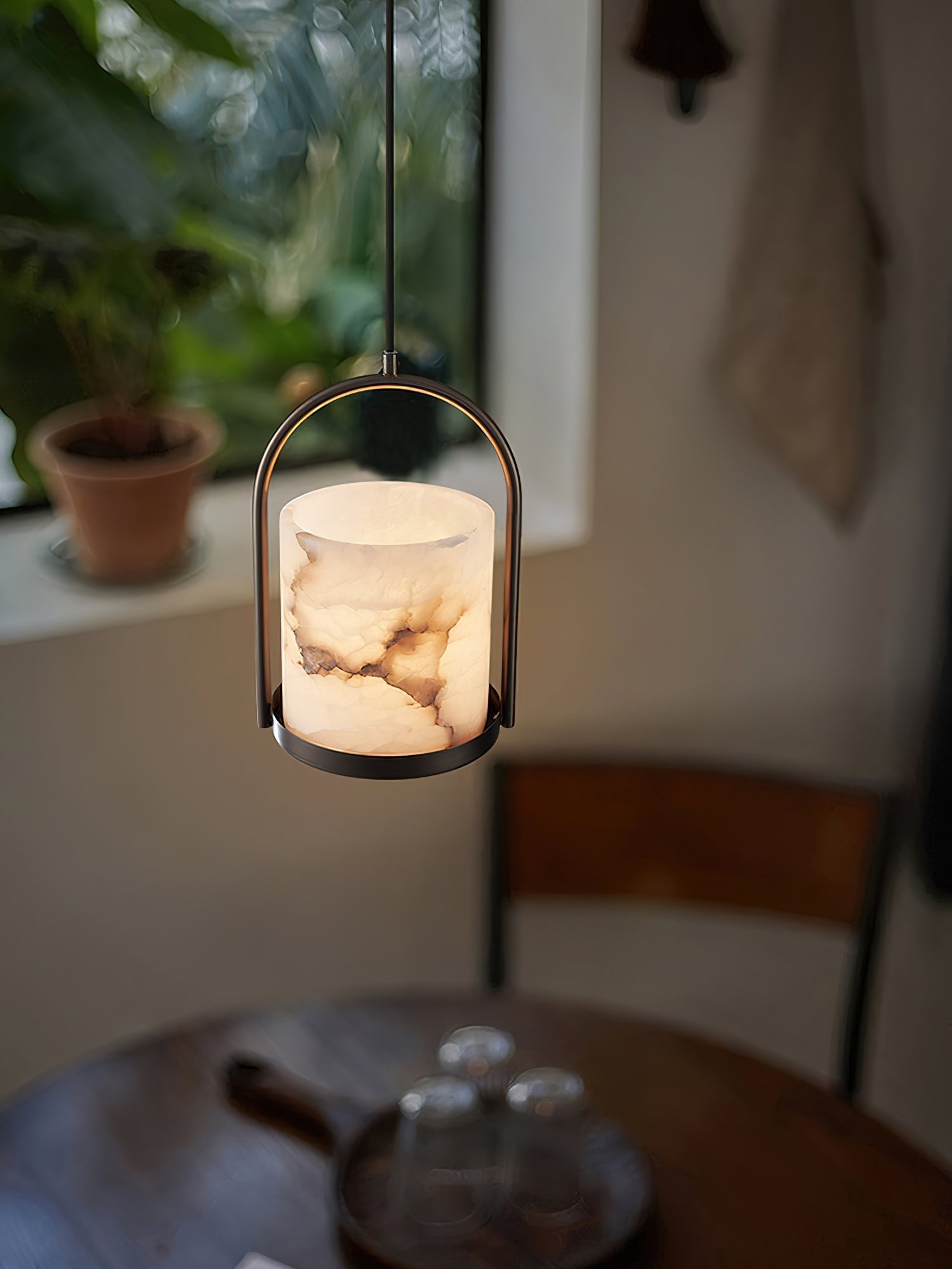 Jewel Lampe Pendante En Métal Laiton Et Albâtre Minimaliste Moderne - Neutralighting