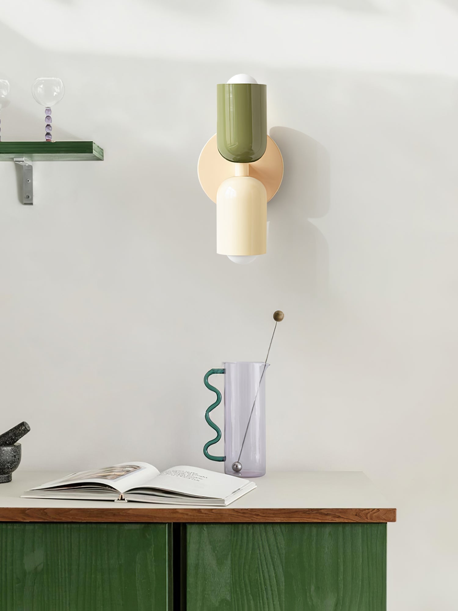 Lustra Wall Lamp Green Black Minimalist Plug-In - Neutralighting