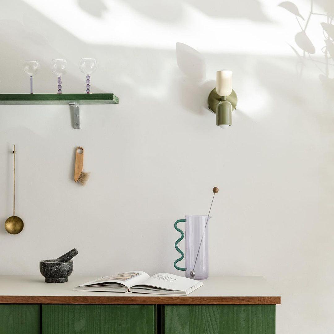 Lustra Wall Lamp Green Black Minimalist Plug-In - Neutralighting