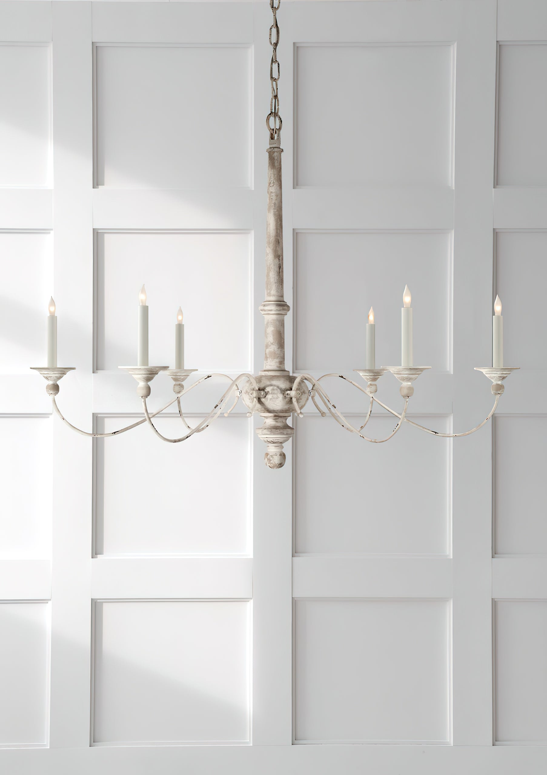 Zoliria Lustre Métal Blanc Ancien Luxe Postmoderne - Neutralighting