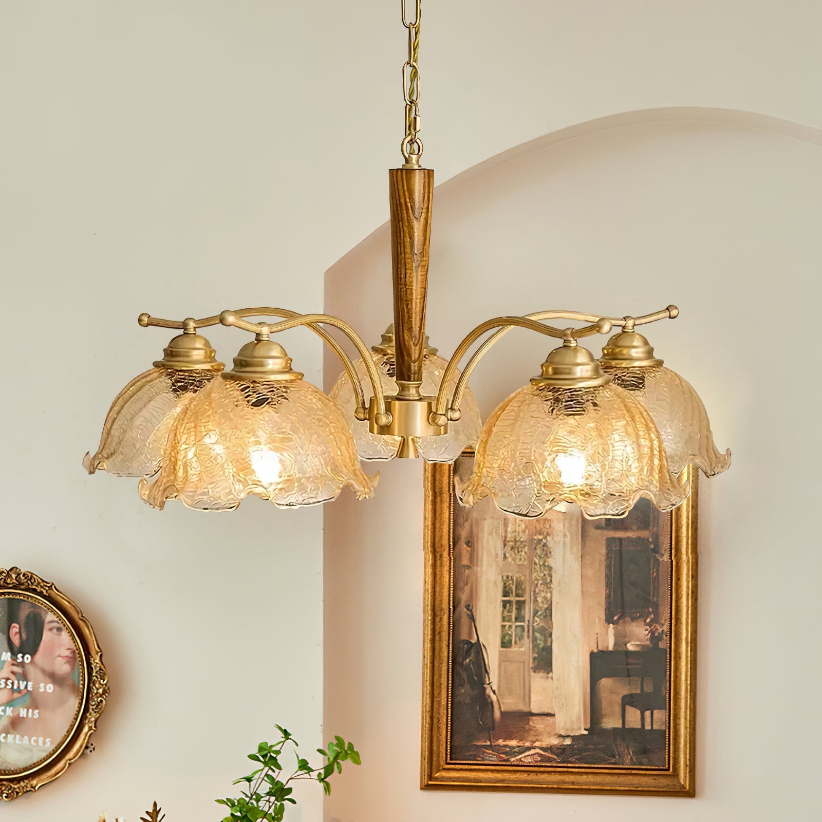Ogle Lustre Métal Verre Fleur Créativité Individuelle - Neutralighting