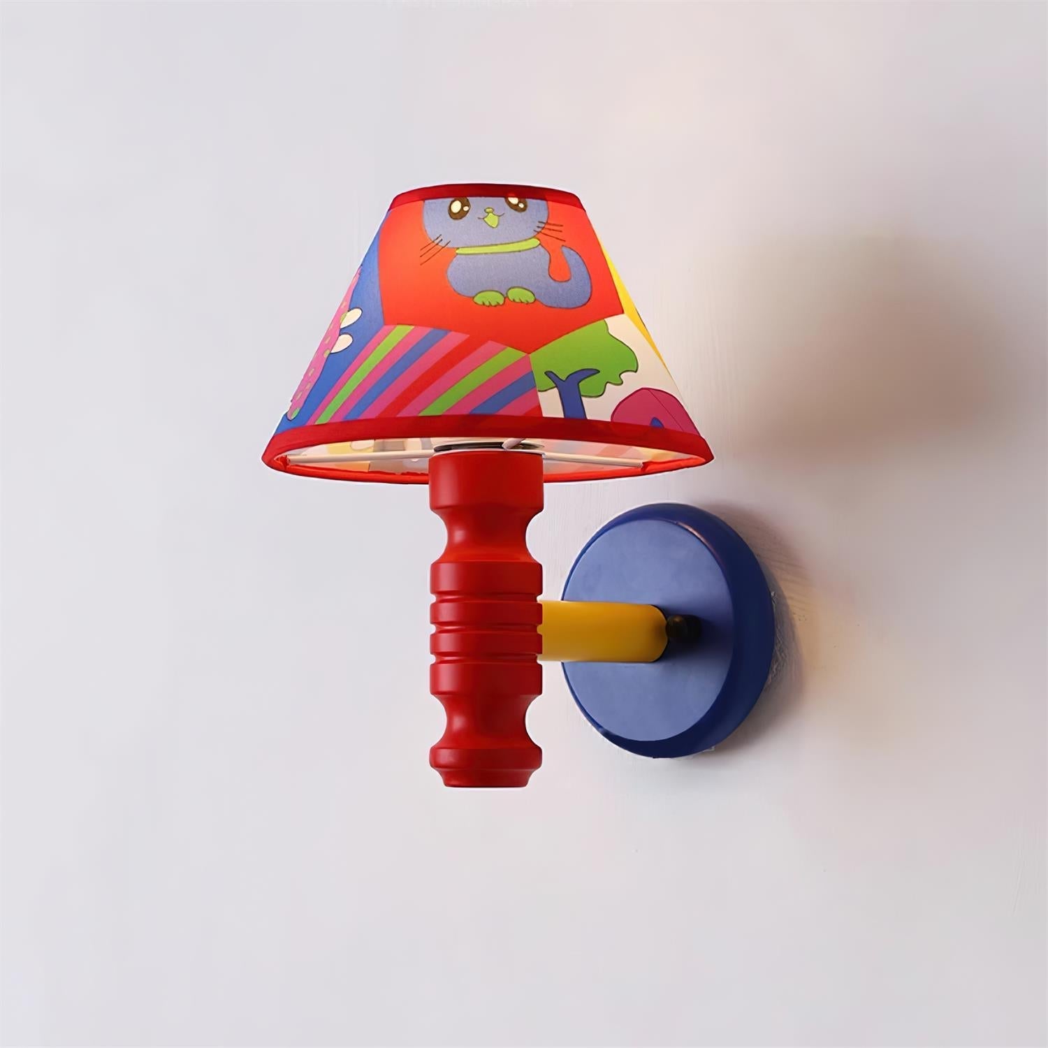 Wall Lamp with Cartoon Fabric Shade and Arm Kids Room - Letslighting