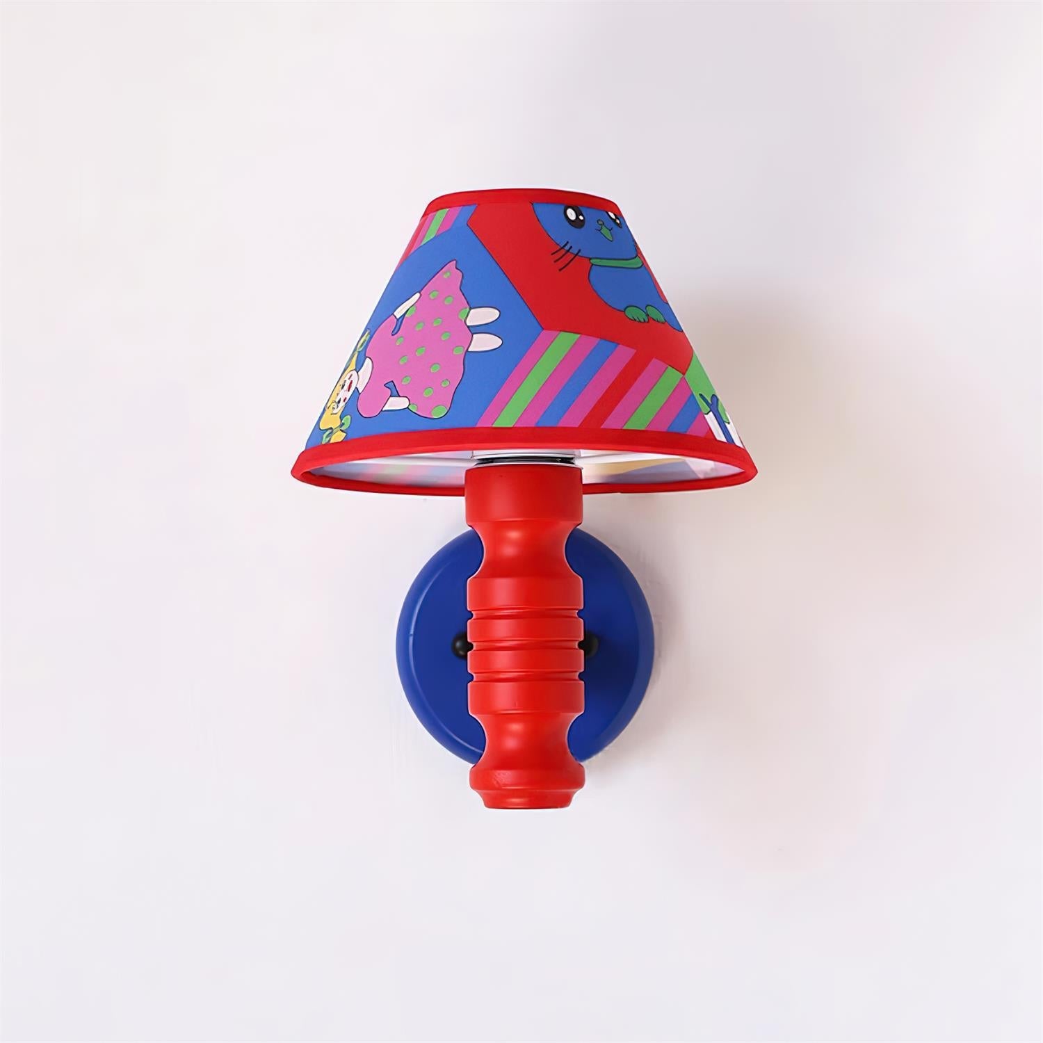 Wall Lamp with Cartoon Fabric Shade and Arm Kids Room - Letslighting