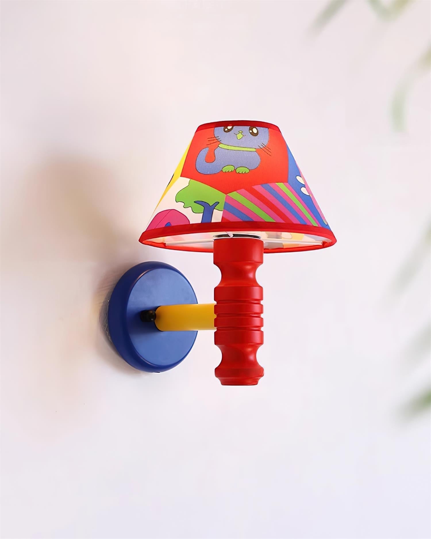 Wall Lamp with Cartoon Fabric Shade and Arm Kids Room - Letslighting
