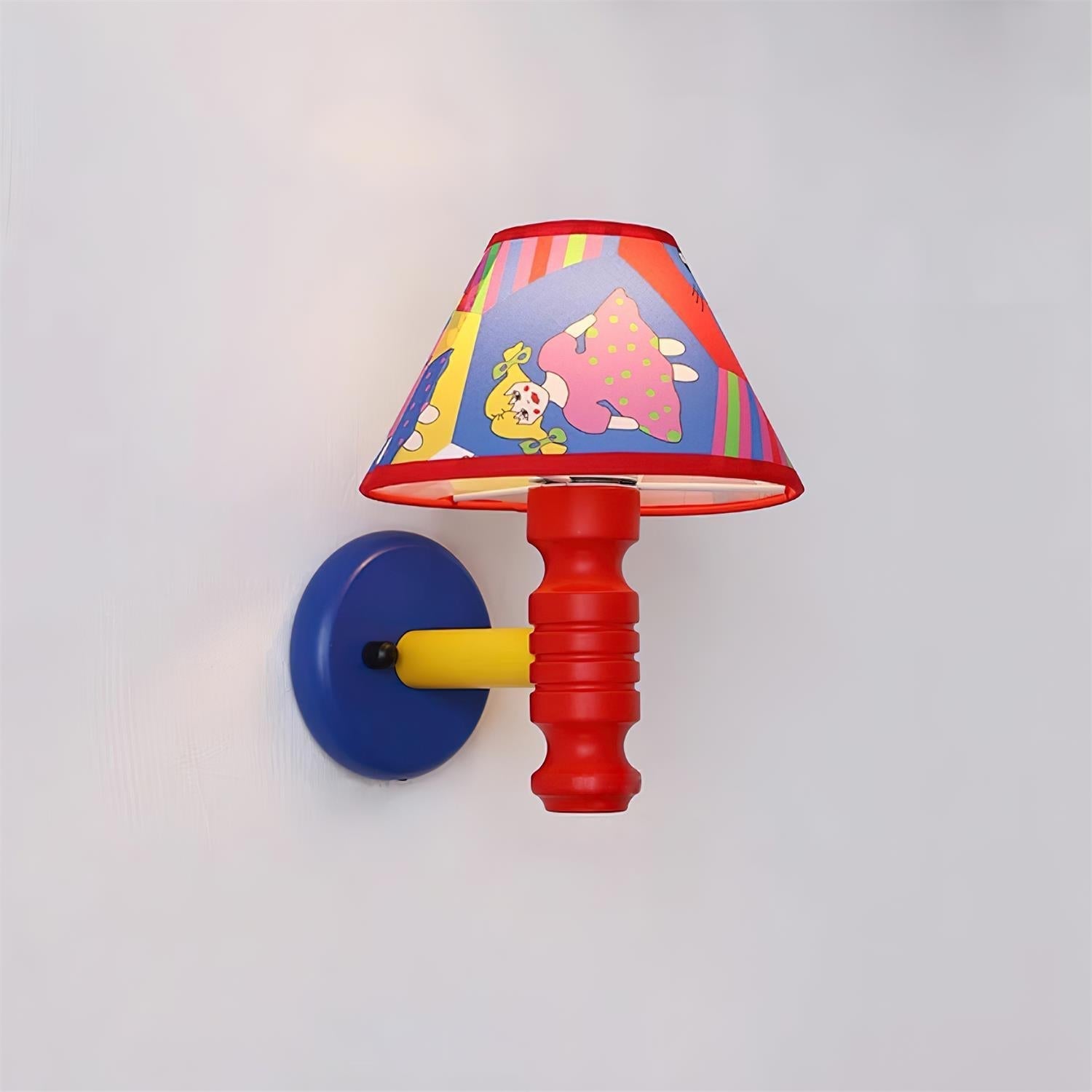 Wall Lamp with Cartoon Fabric Shade and Arm Kids Room - Letslighting