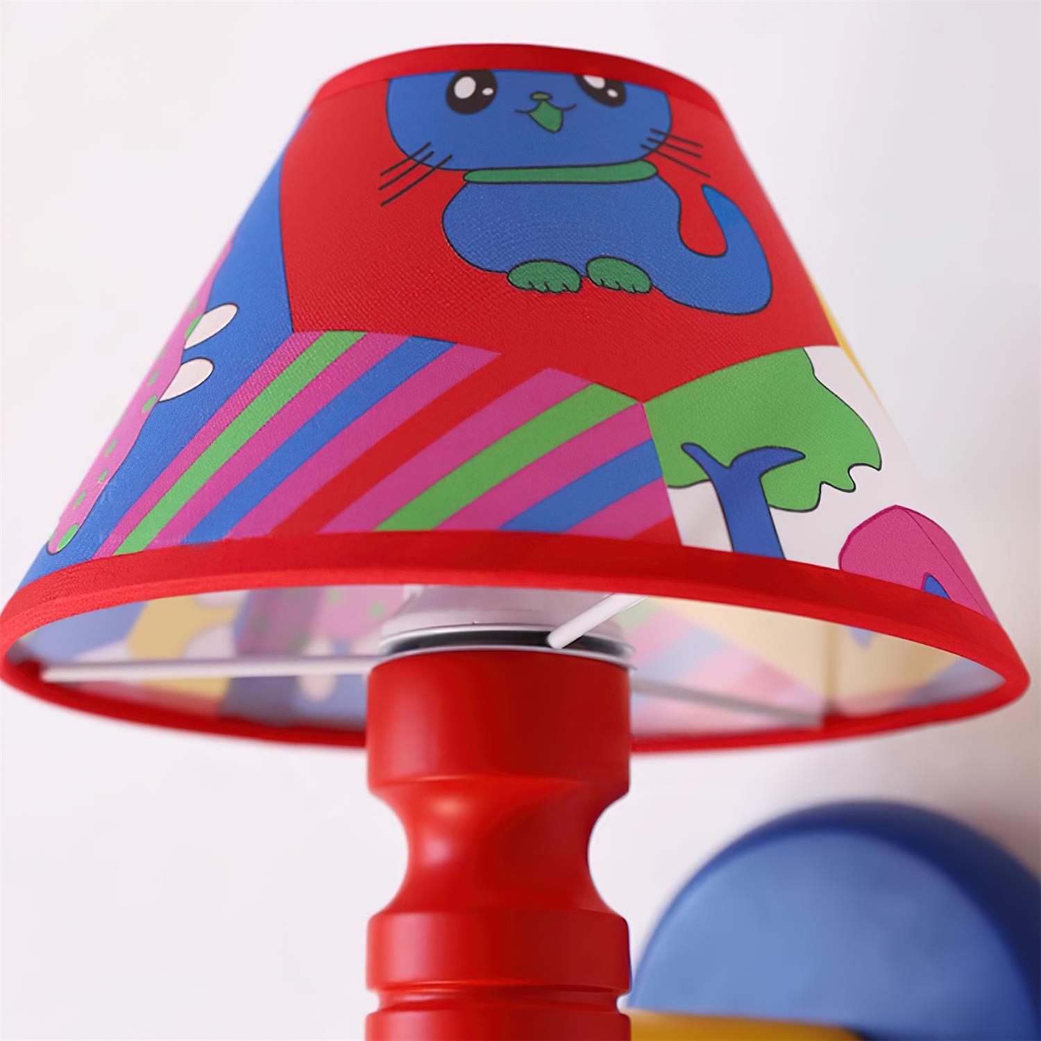 Wall Lamp with Cartoon Fabric Shade and Arm Kids Room - Letslighting
