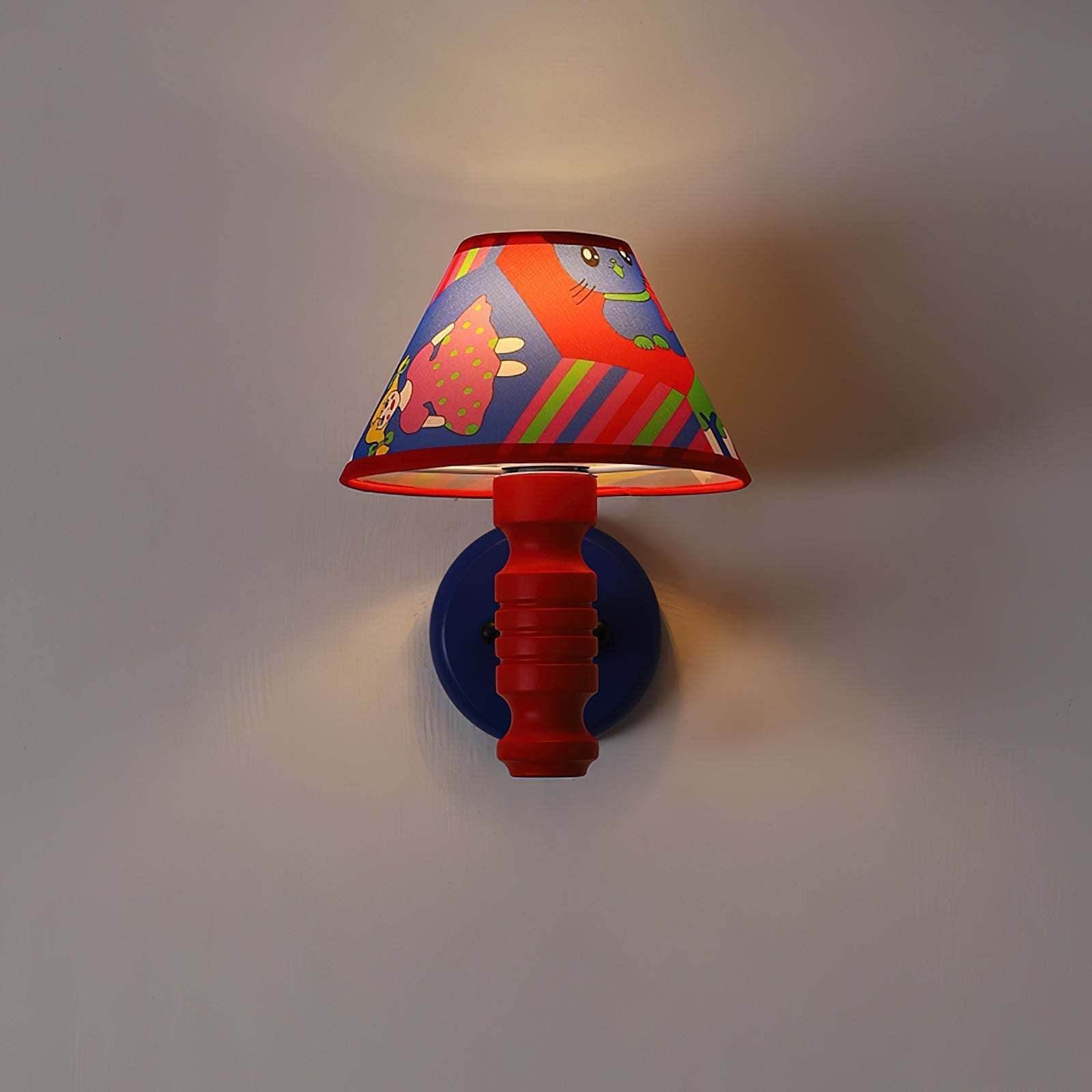 Wall Lamp with Cartoon Fabric Shade and Arm Kids Room - Letslighting