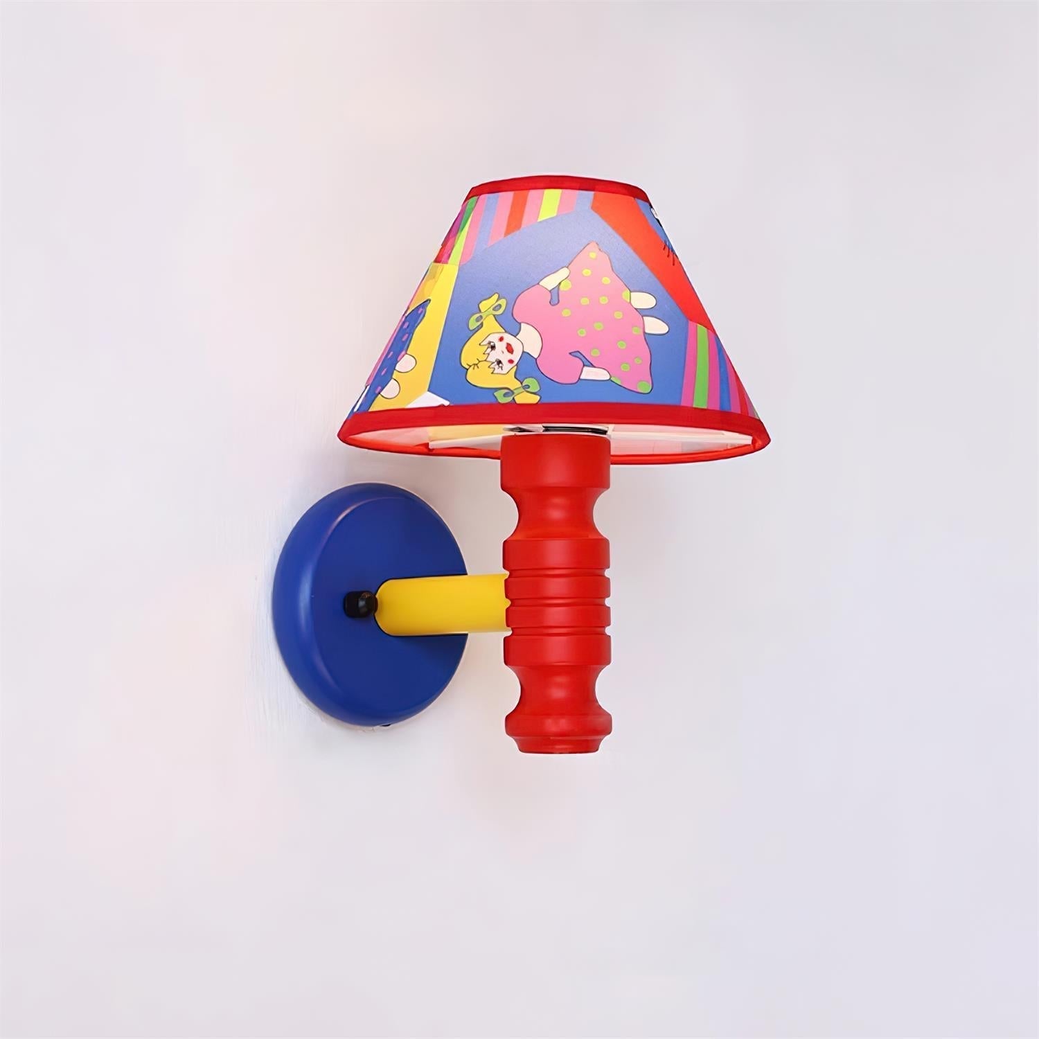 Wall Lamp with Cartoon Fabric Shade and Arm Kids Room - Letslighting