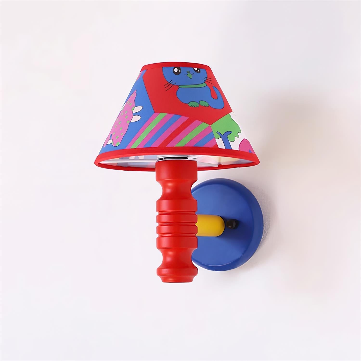 Wall Lamp with Cartoon Fabric Shade and Arm Kids Room - Letslighting