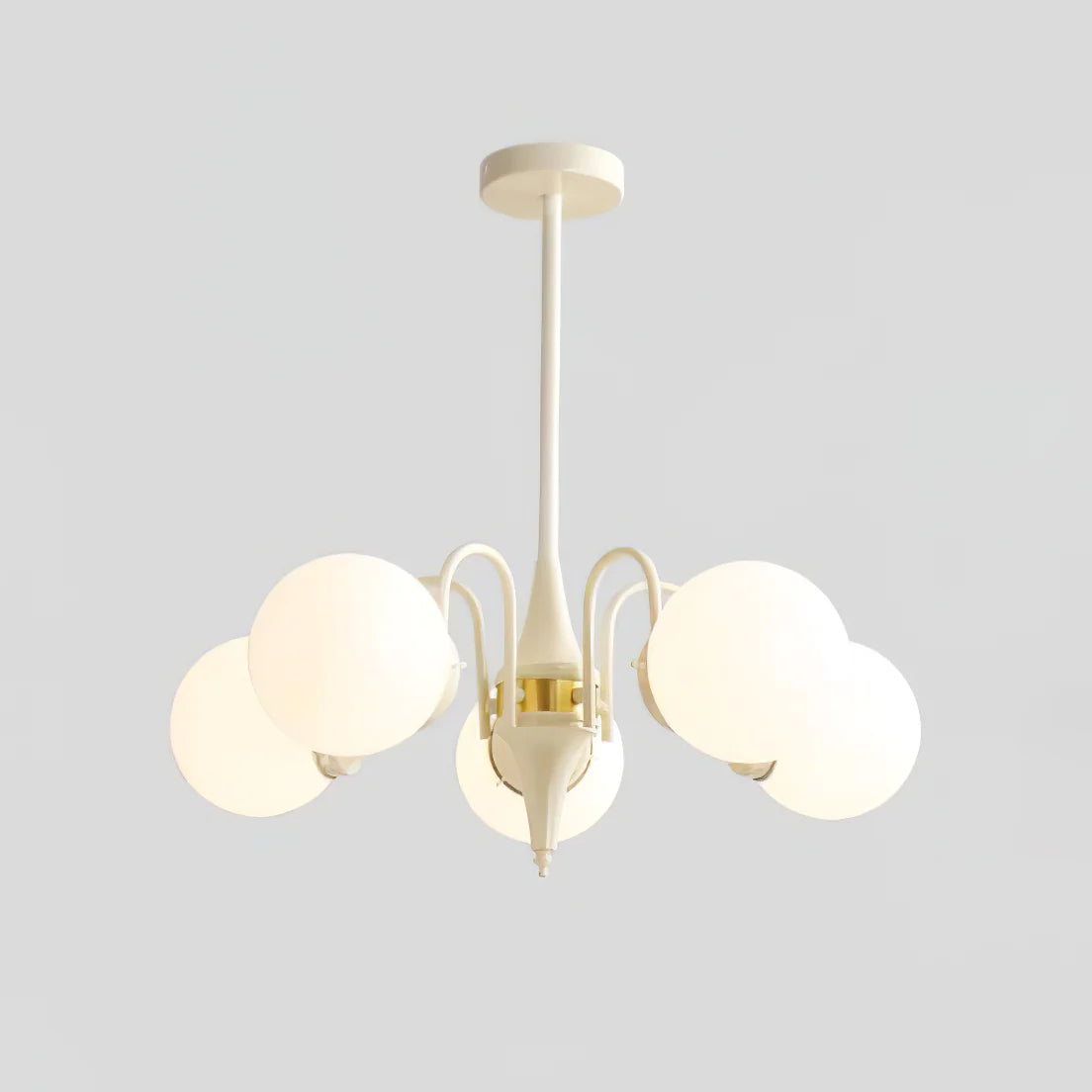 Valentina Lustre Français LED Blanc Crème Métal Salon