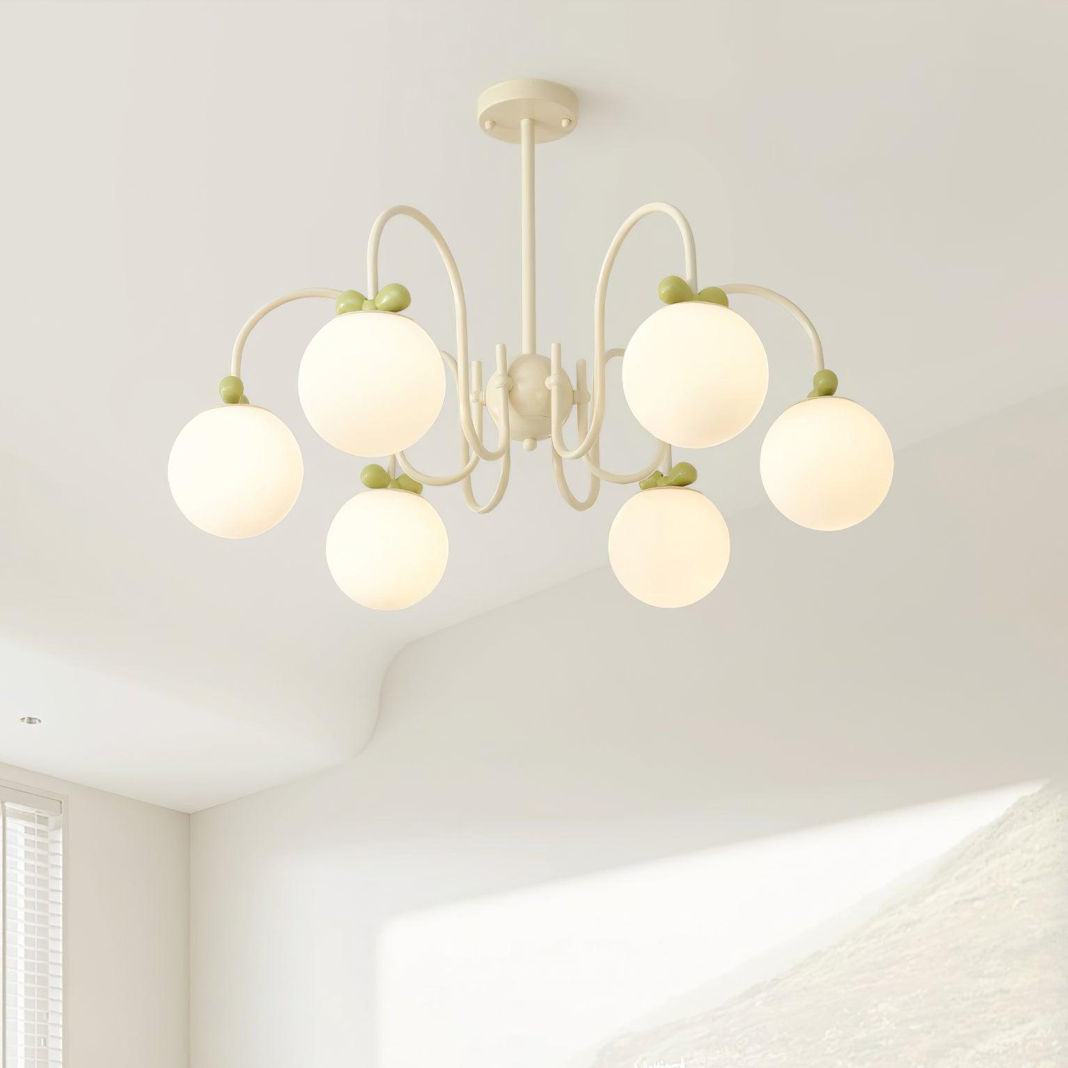 Cherry Lustre Globe Dépoli Branches Crème - Neutralighting