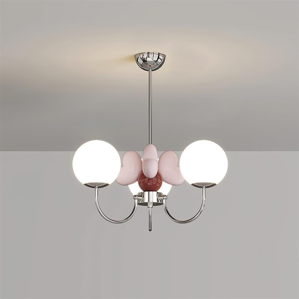 Nica Lustre Pétales en Porcelaine Rose Globes Dépoli - Neutralighting