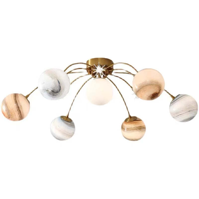 Moderne Plafonnier Boule Moderne, Verre/Métal, Doré, Salon - Neutralighting
